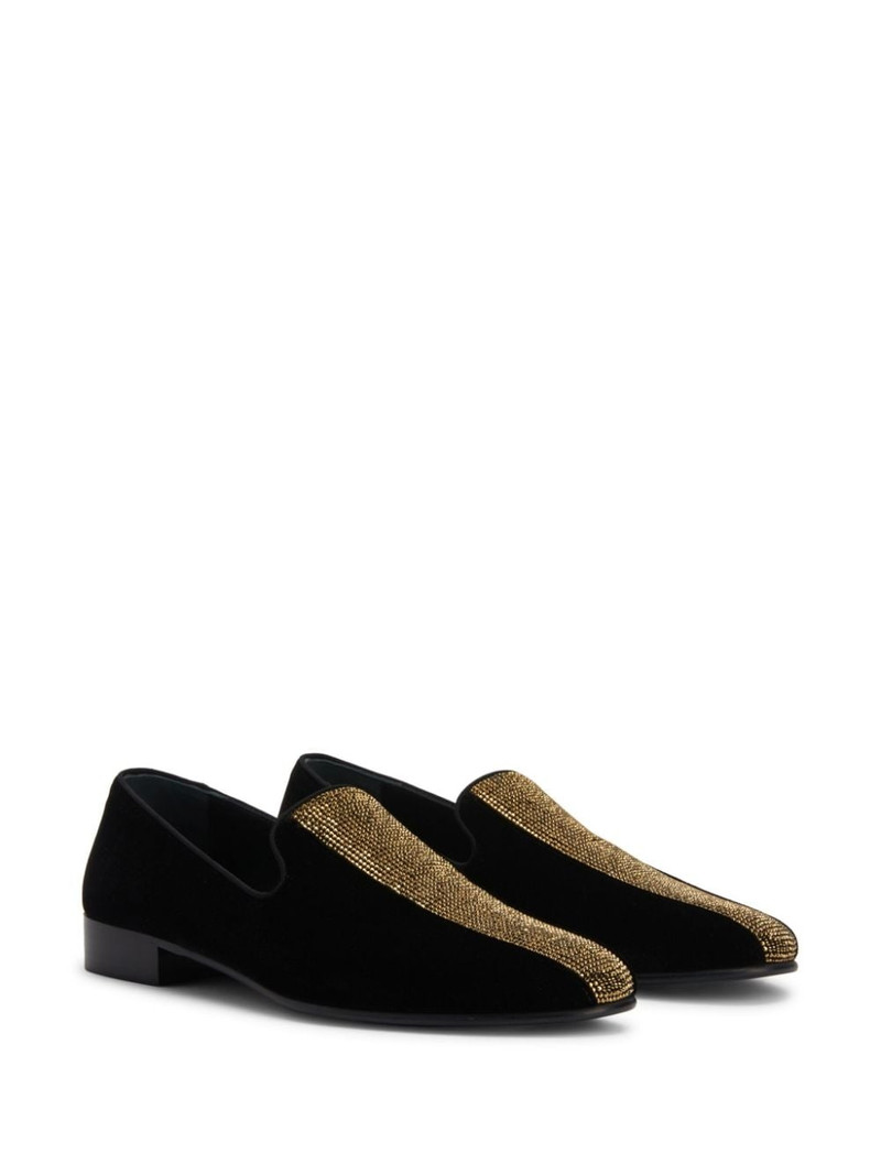 Giuseppe Zanotti Tuxedo Diamond velvet loafers outlook