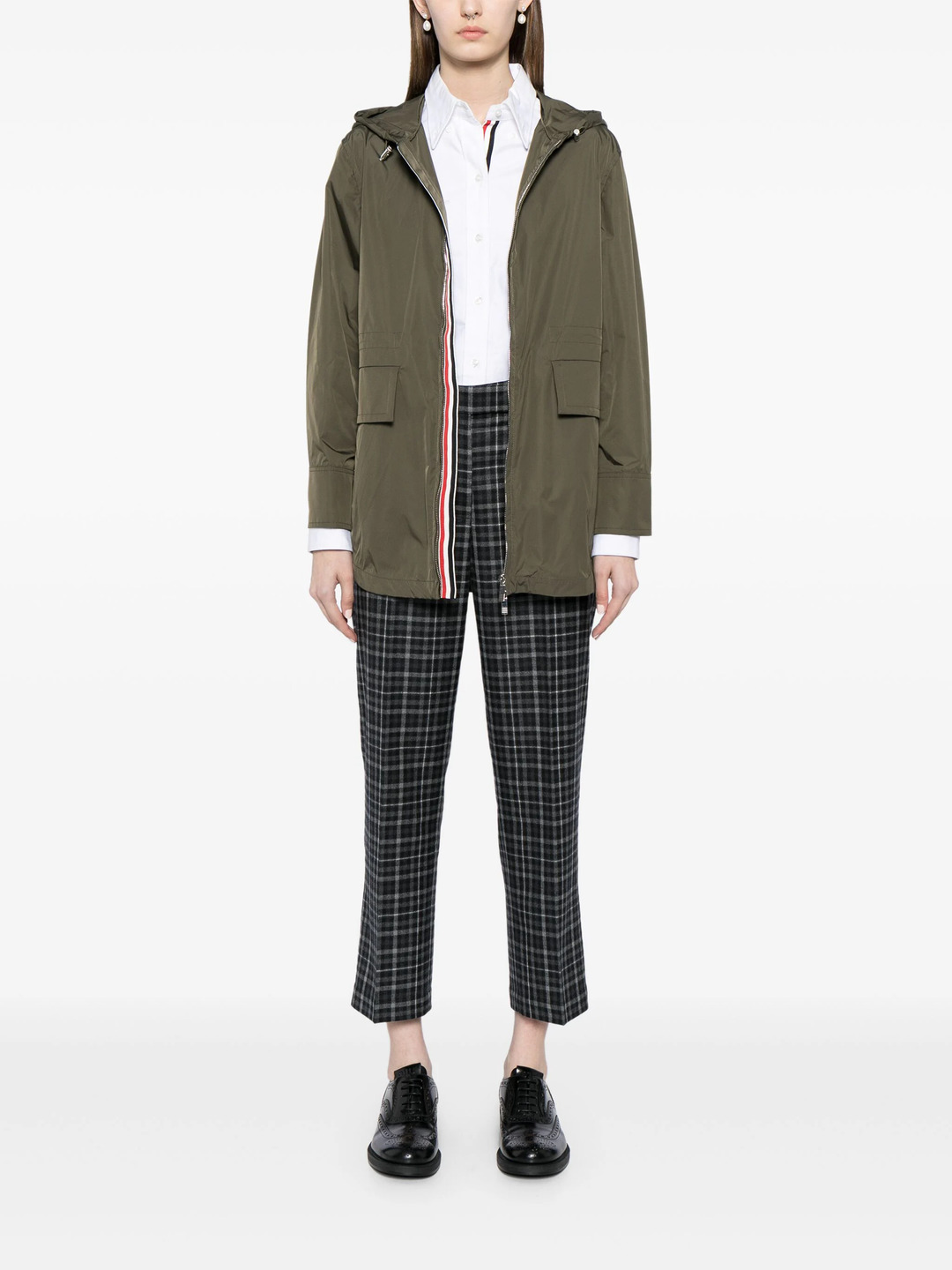 Hooded Shirt Hem Parka In Nylon - 2
