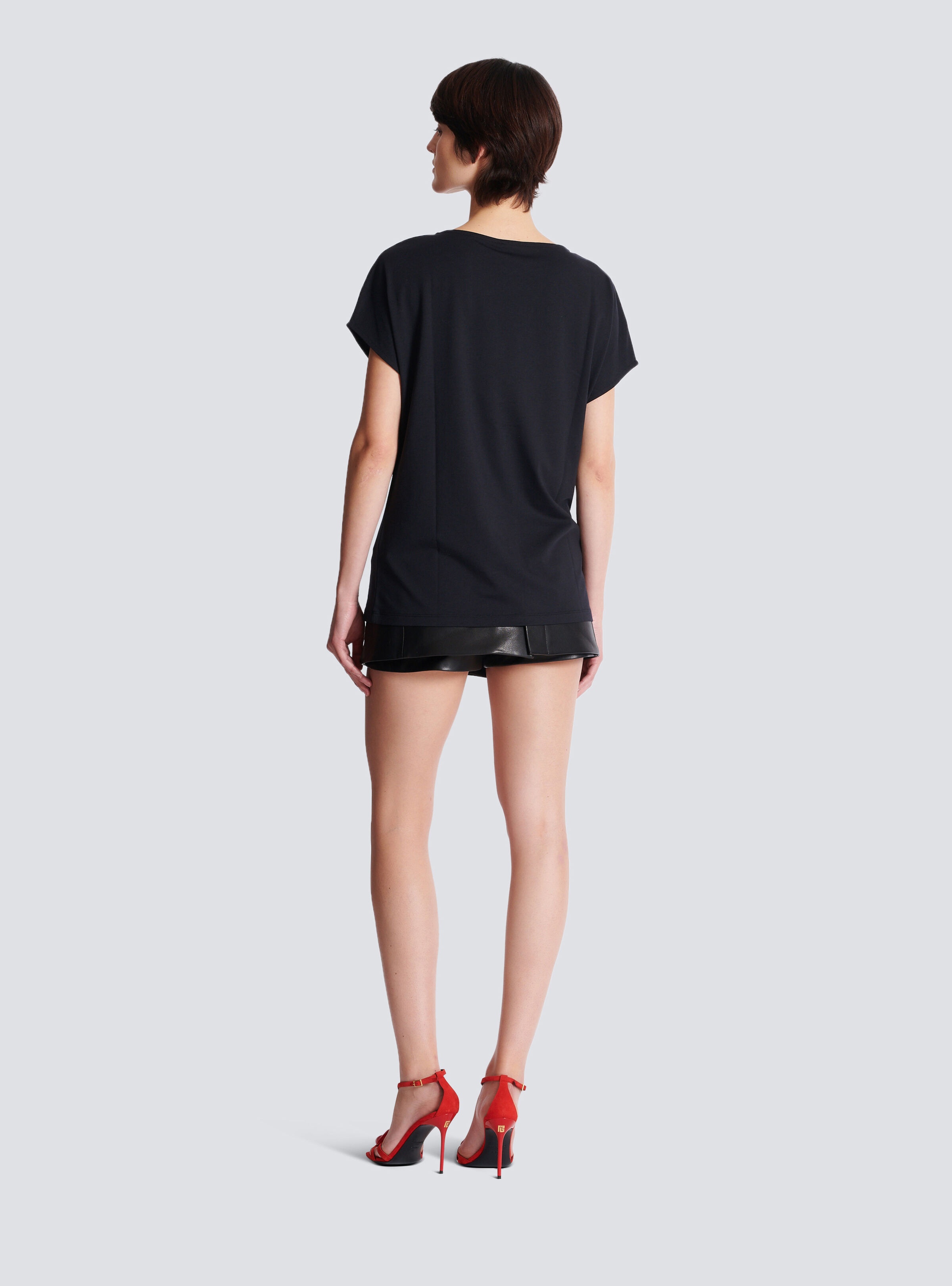 Short-sleeved Balmain Lipstick T-shirt - 4