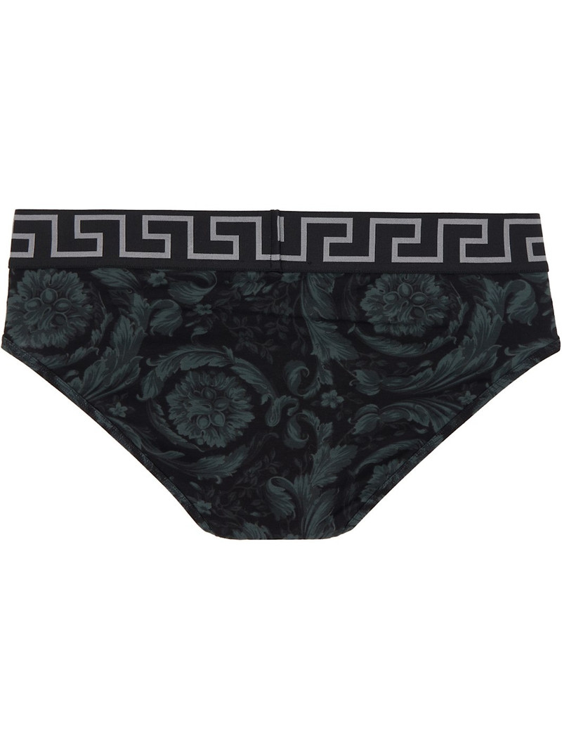 VERSACE Black & Gray Barocco Briefs outlook