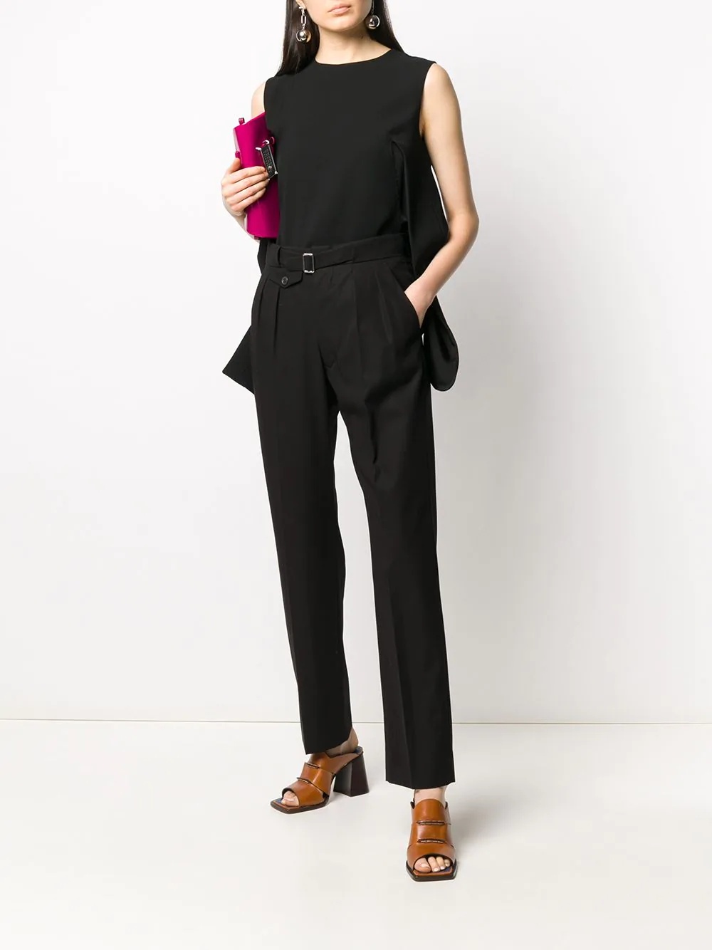 high waist belted trousers - 2