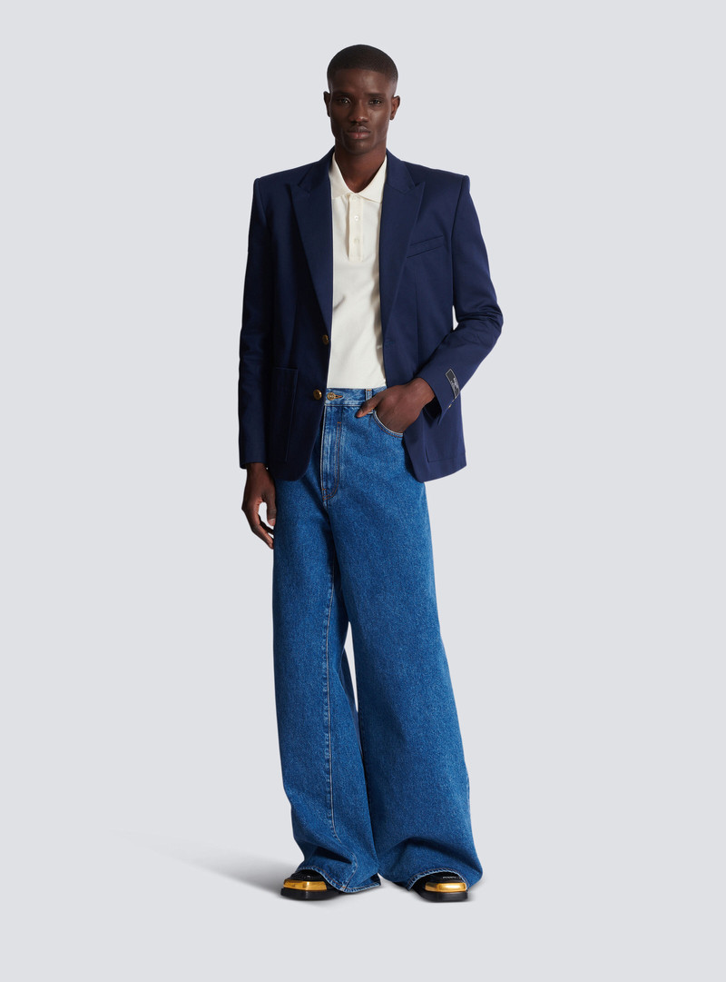 Balmain Blue denim wide-leg jeans outlook