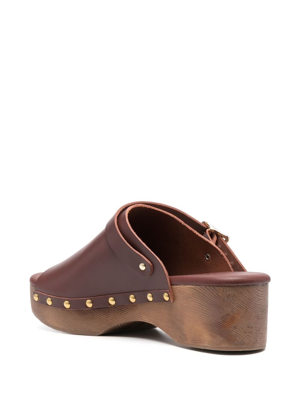buckled leather clogs - 3