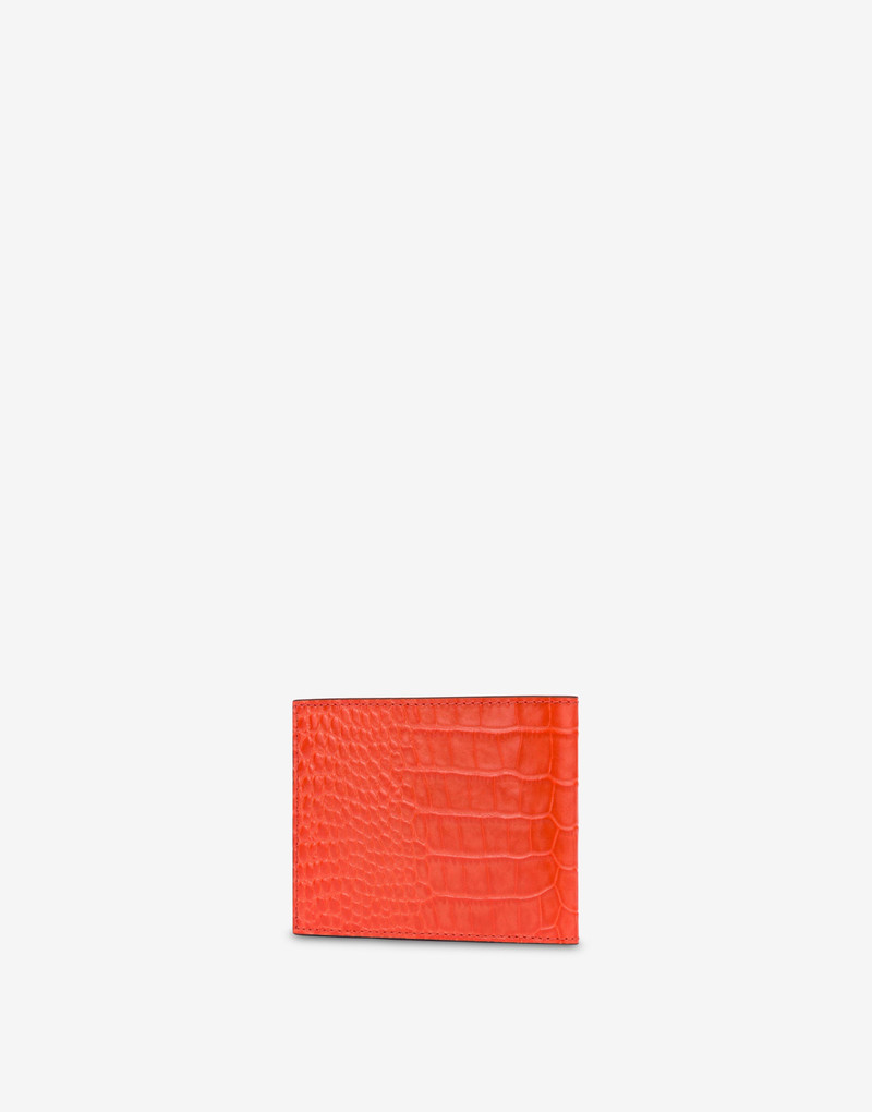 CROCODILE-PRINT FLAP WALLET 2
