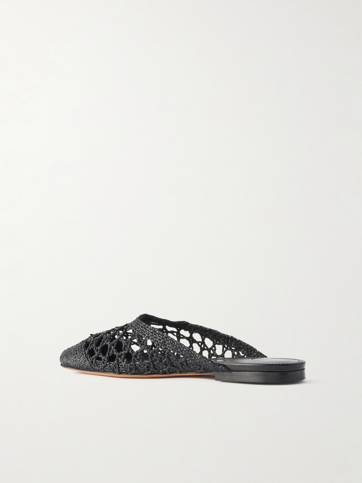 Woven raffia mules Black - 3