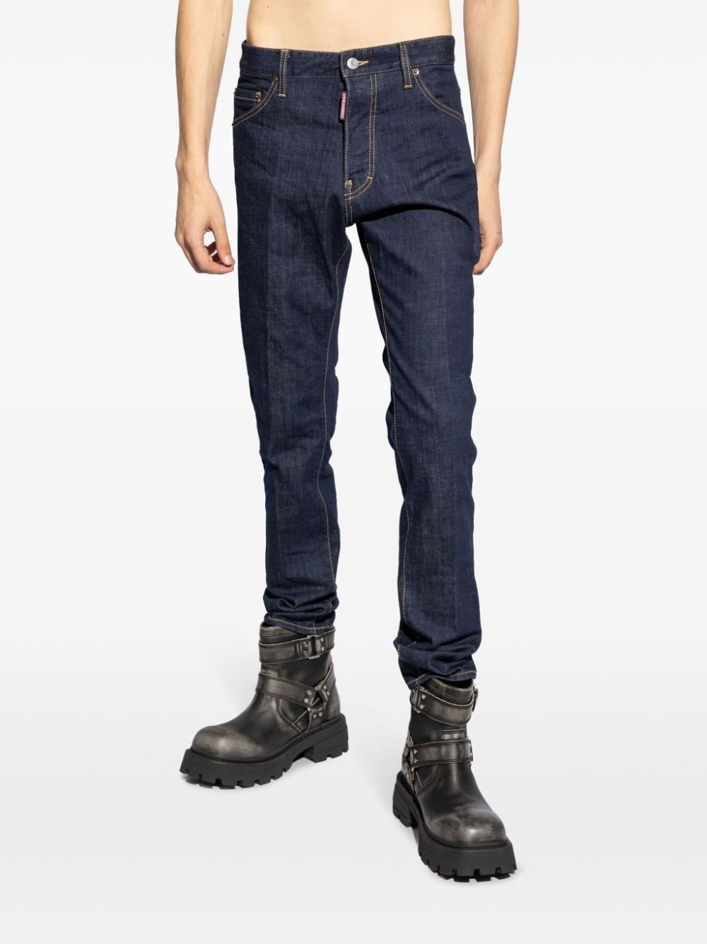panelled slim-cut jeans - 3