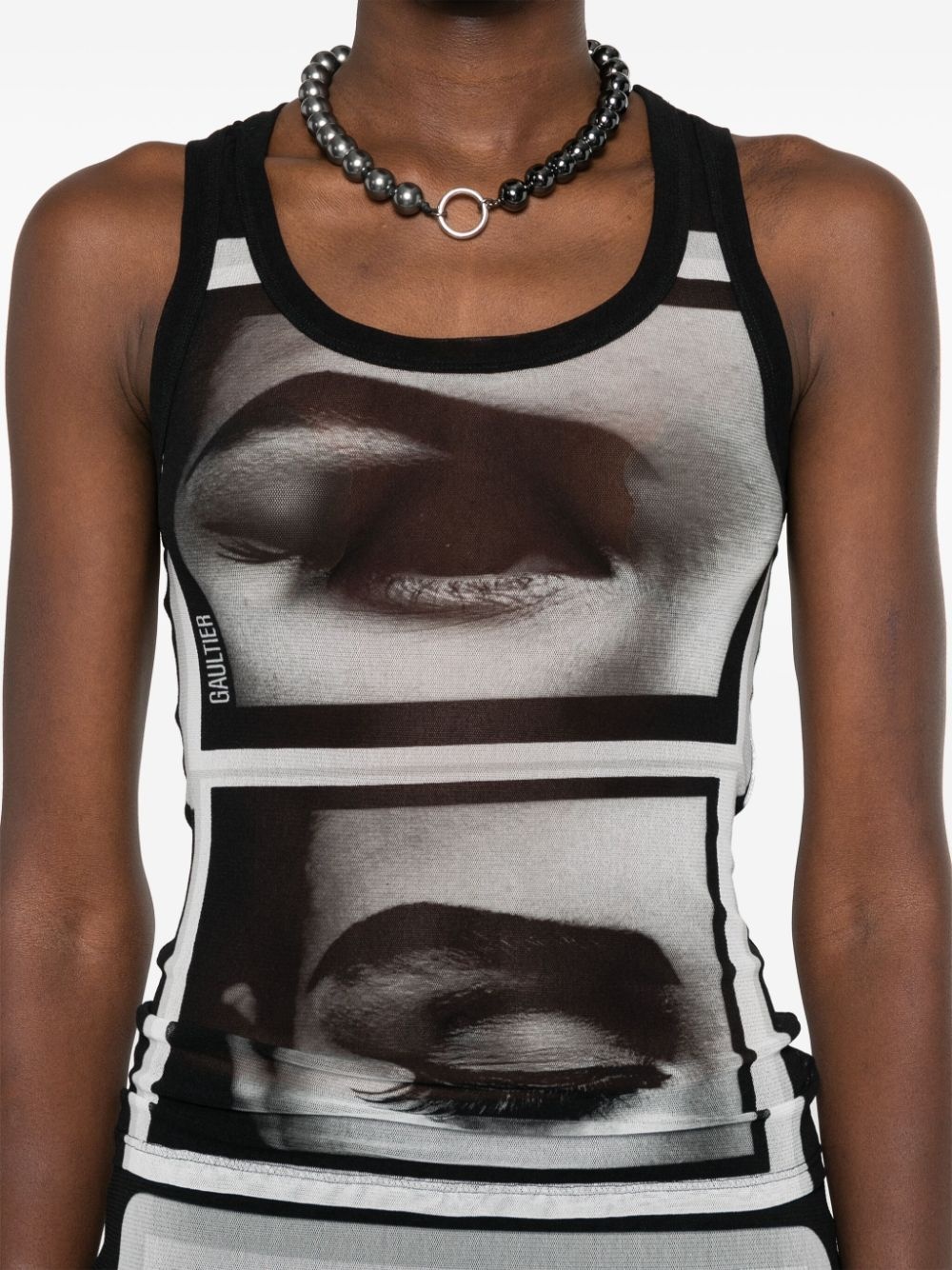 face-print mesh top - 5