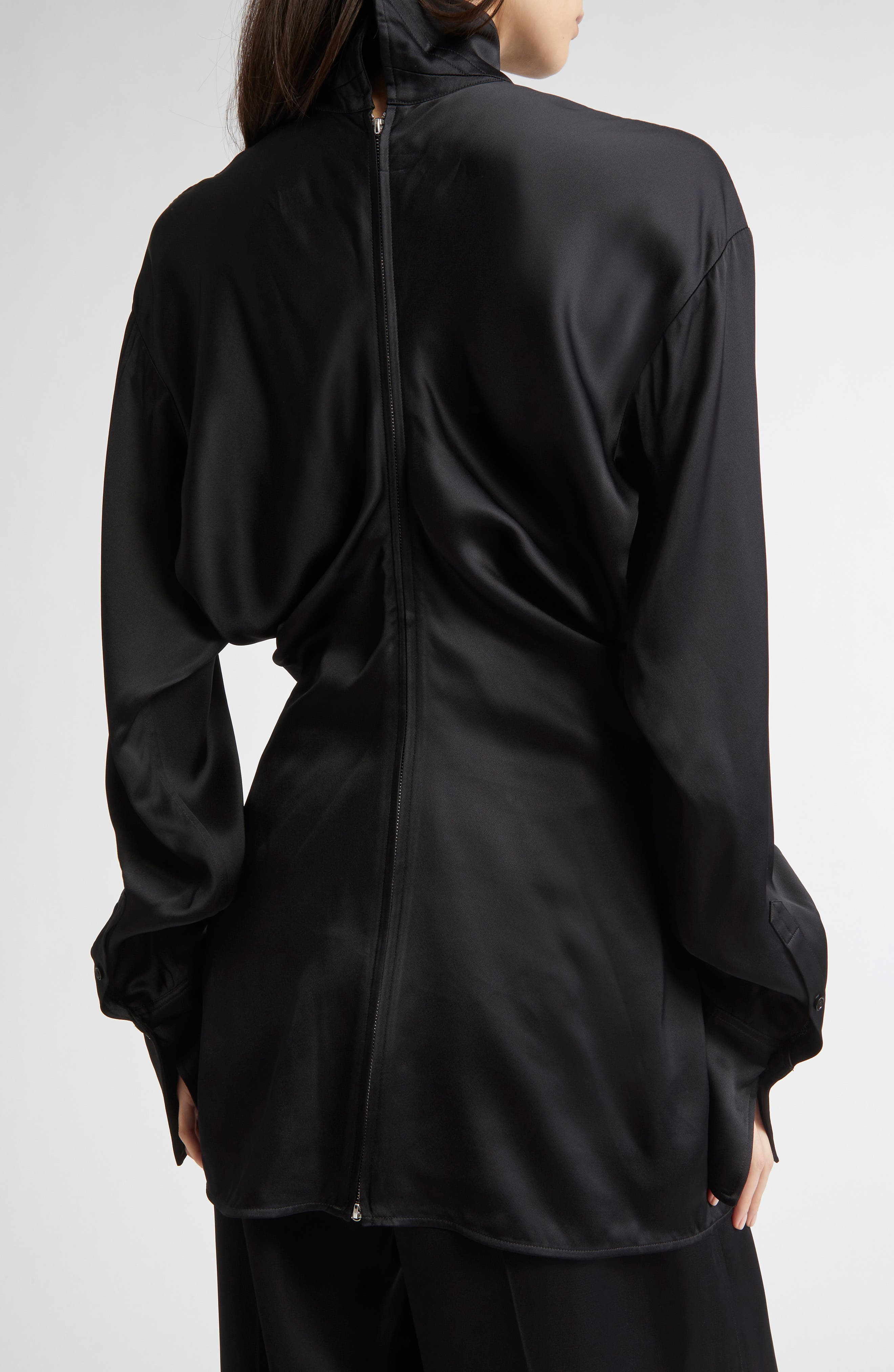 TOTEME Slouch Waist Satin Top in Black at Nordstrom - 3