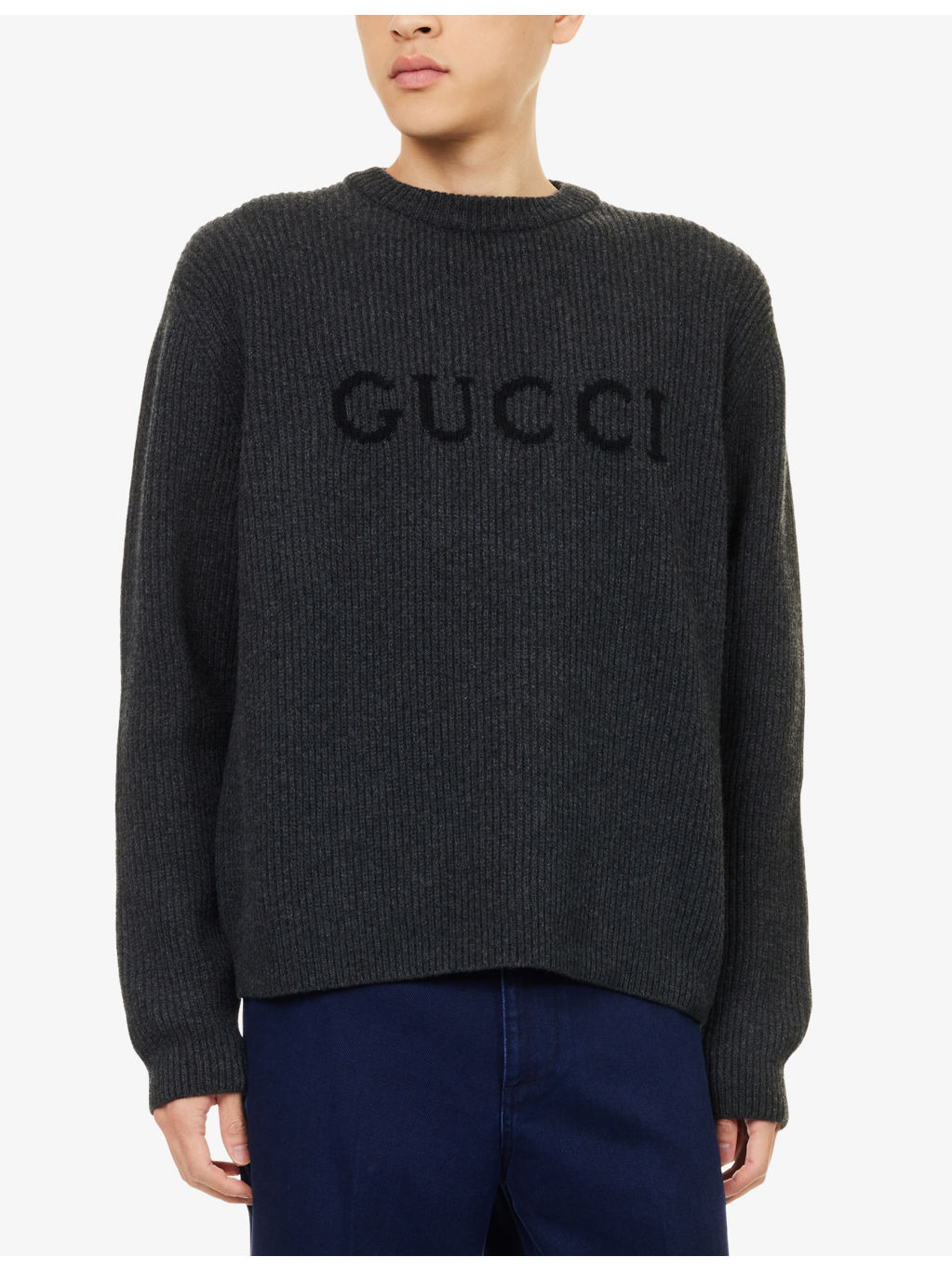 Logo-Print Crewneck Wool Jumper - 3