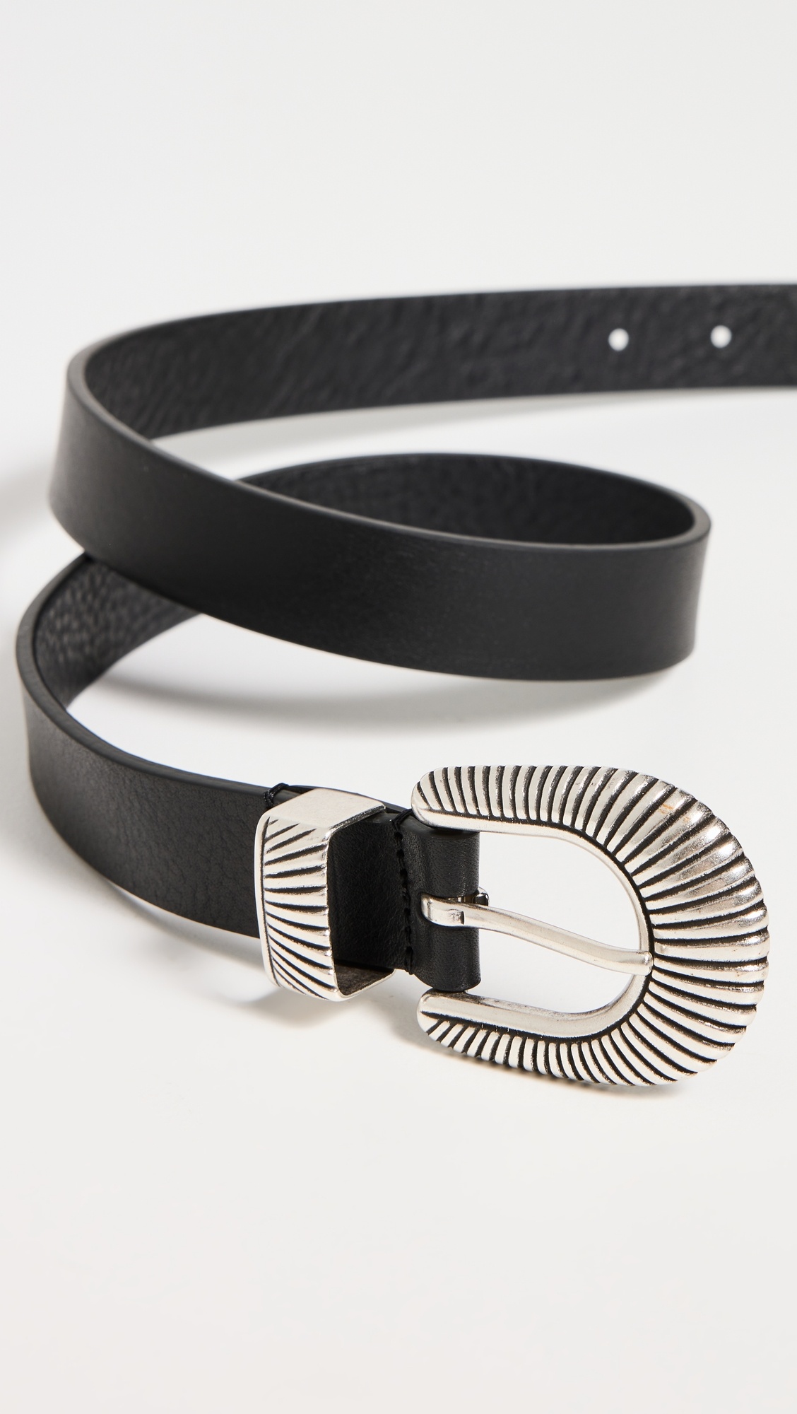 Skinny Western Leather Belt - 4