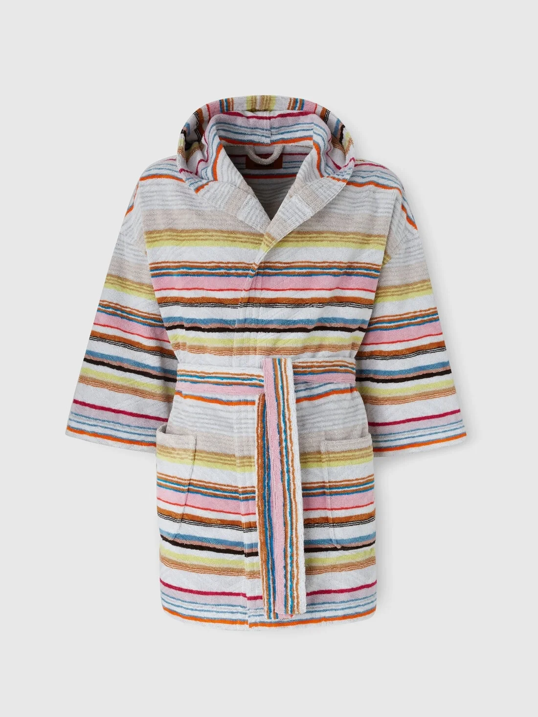 Moonshadow short cotton terry bathrobe with lurex - 1