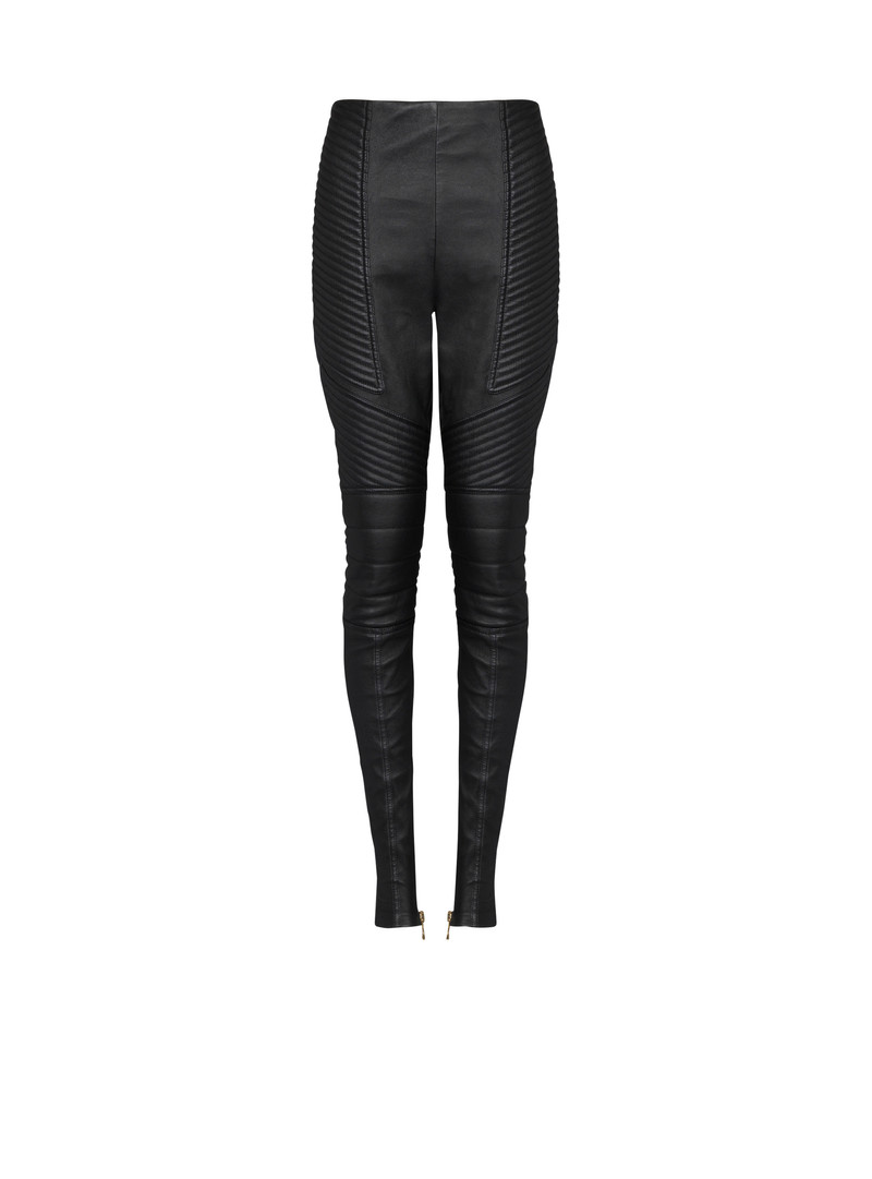 Slim-fit leather trousers 1