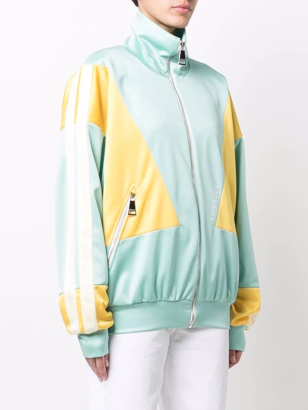 panelled zip-up track jacket - 3