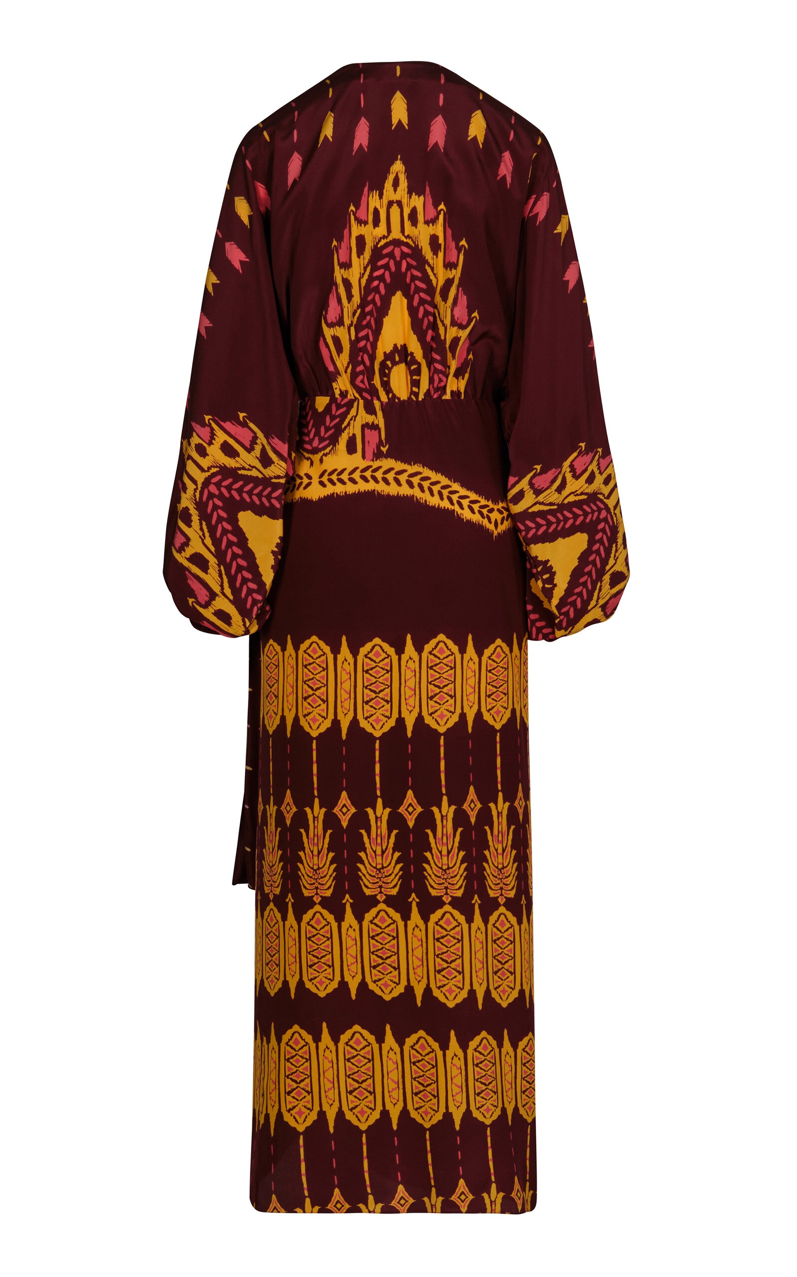 Sin Fin Printed Silk Maxi Dress burgundy - 3