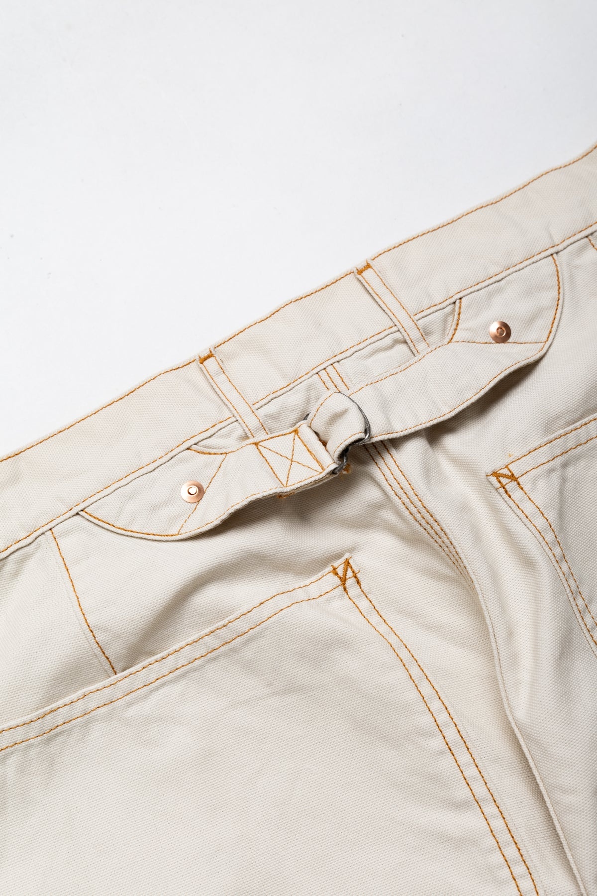 Light Canvas ZIPPER Wide LUMBER Pants - Ecru - 11