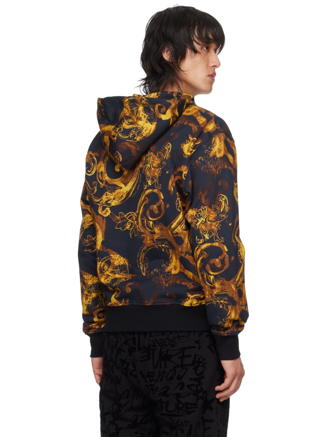 Black Watercolour Couture Hoodie - 3
