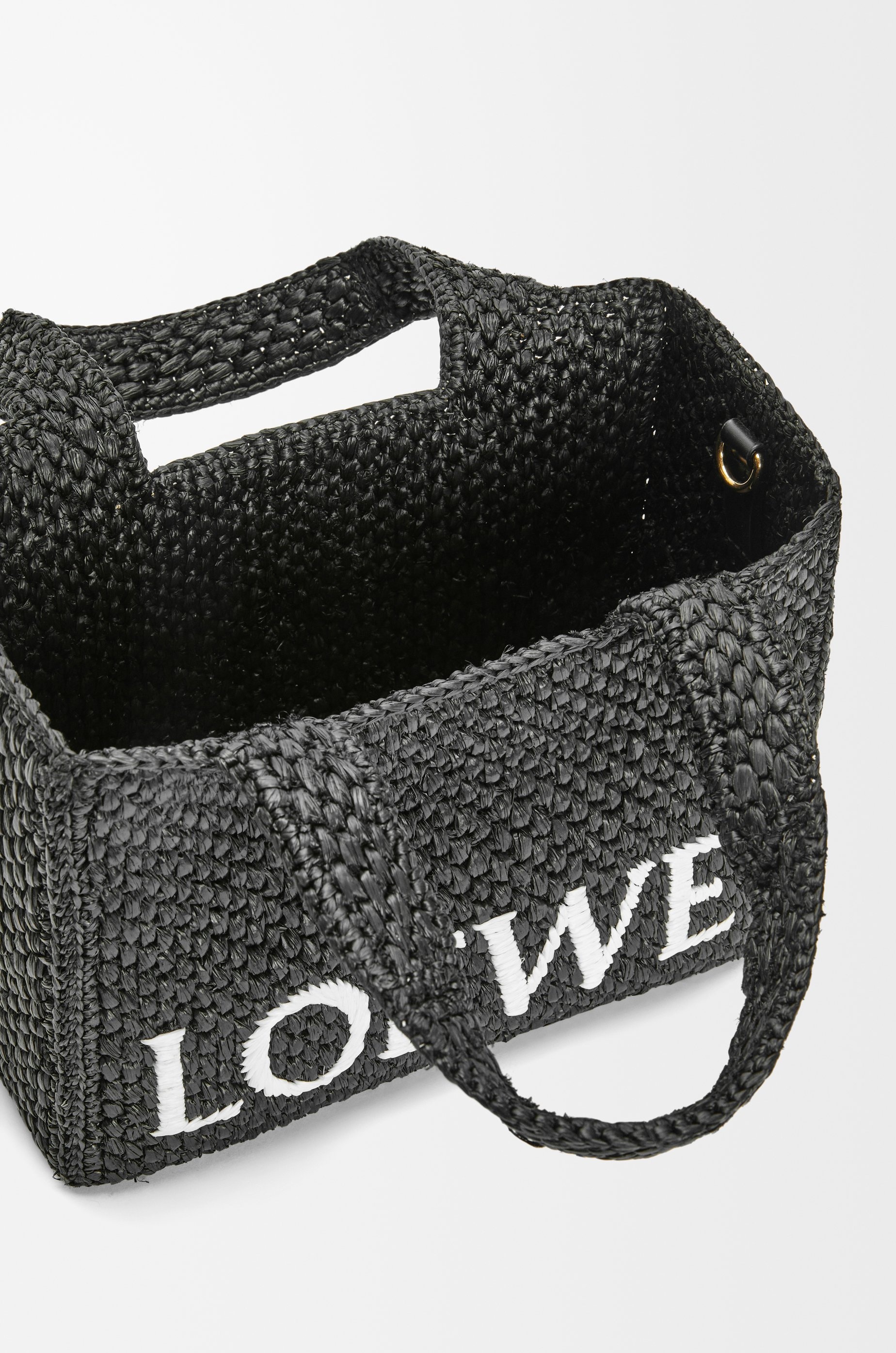 Small LOEWE Font Tote in raffia - 8