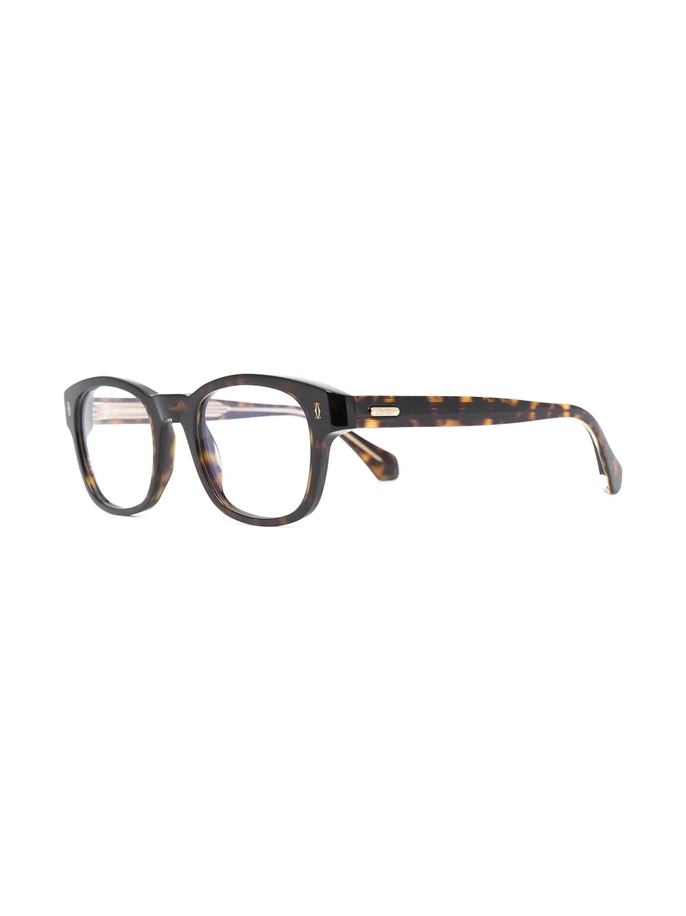 tortoiseshell effect round-frame glasses - 2