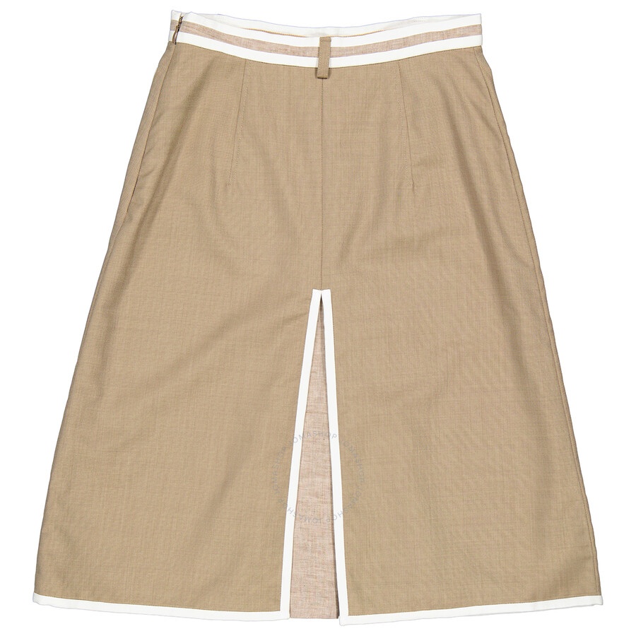 Burberry Wool Cashmere A-line Skirt With Box-pleat Detail - 5
