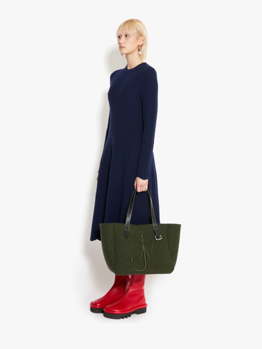 SCALLOPED HEM LONG SLEEVE DRESS - 3