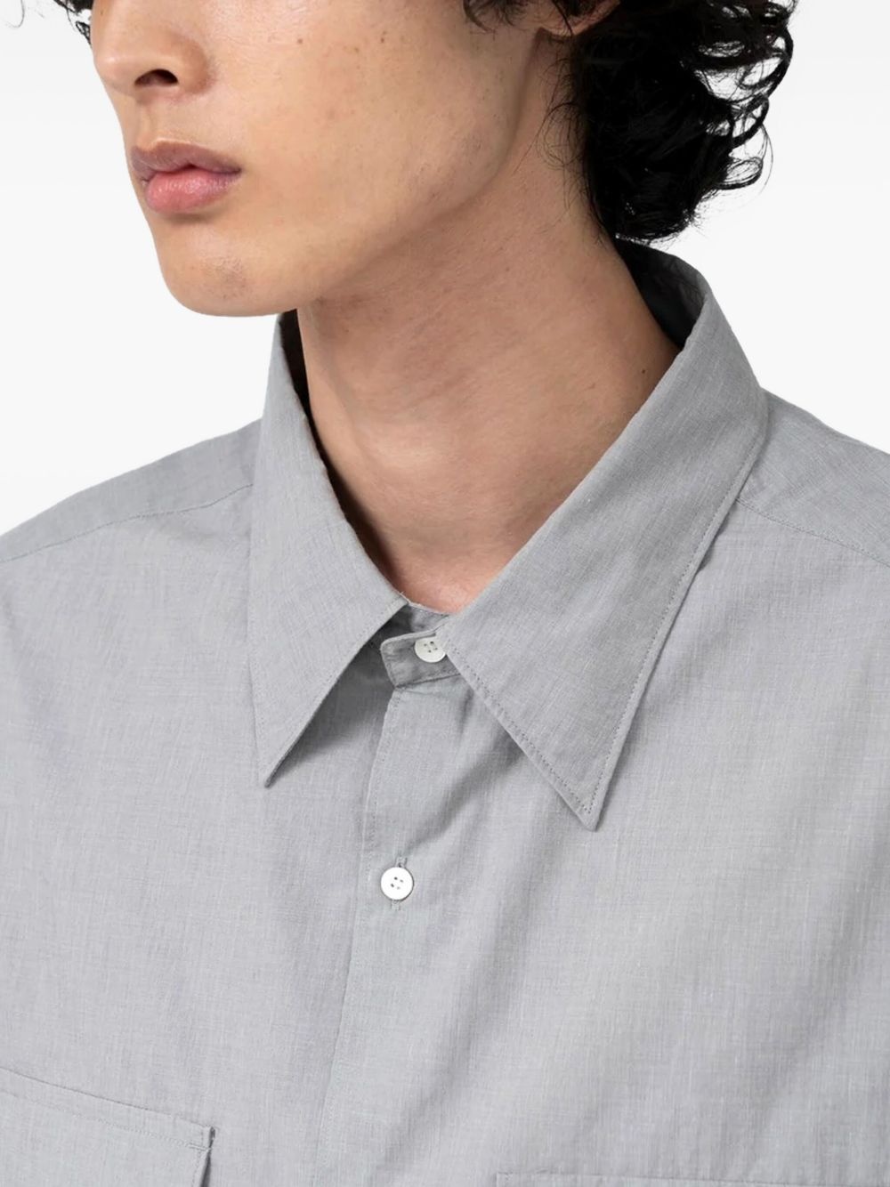 regular-collar end-on-end shirt - 4