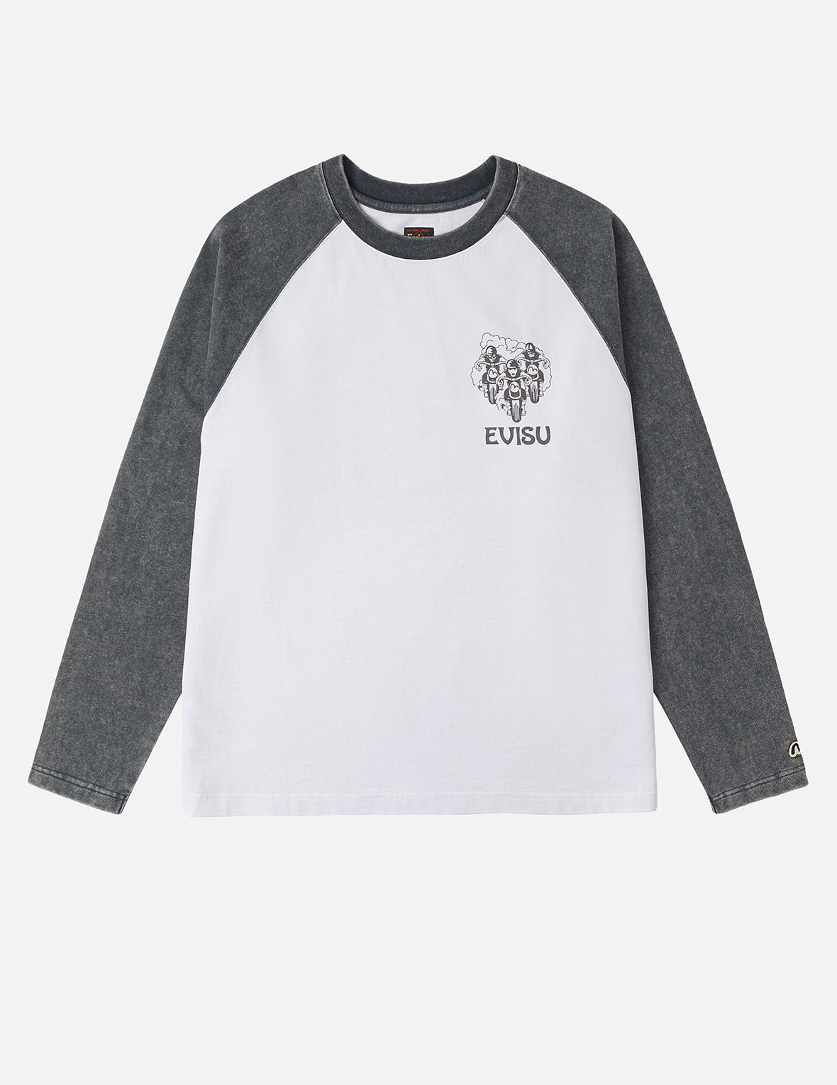 Retro Motocross Print Relax Fit Long-sleeve T-shirt - 4