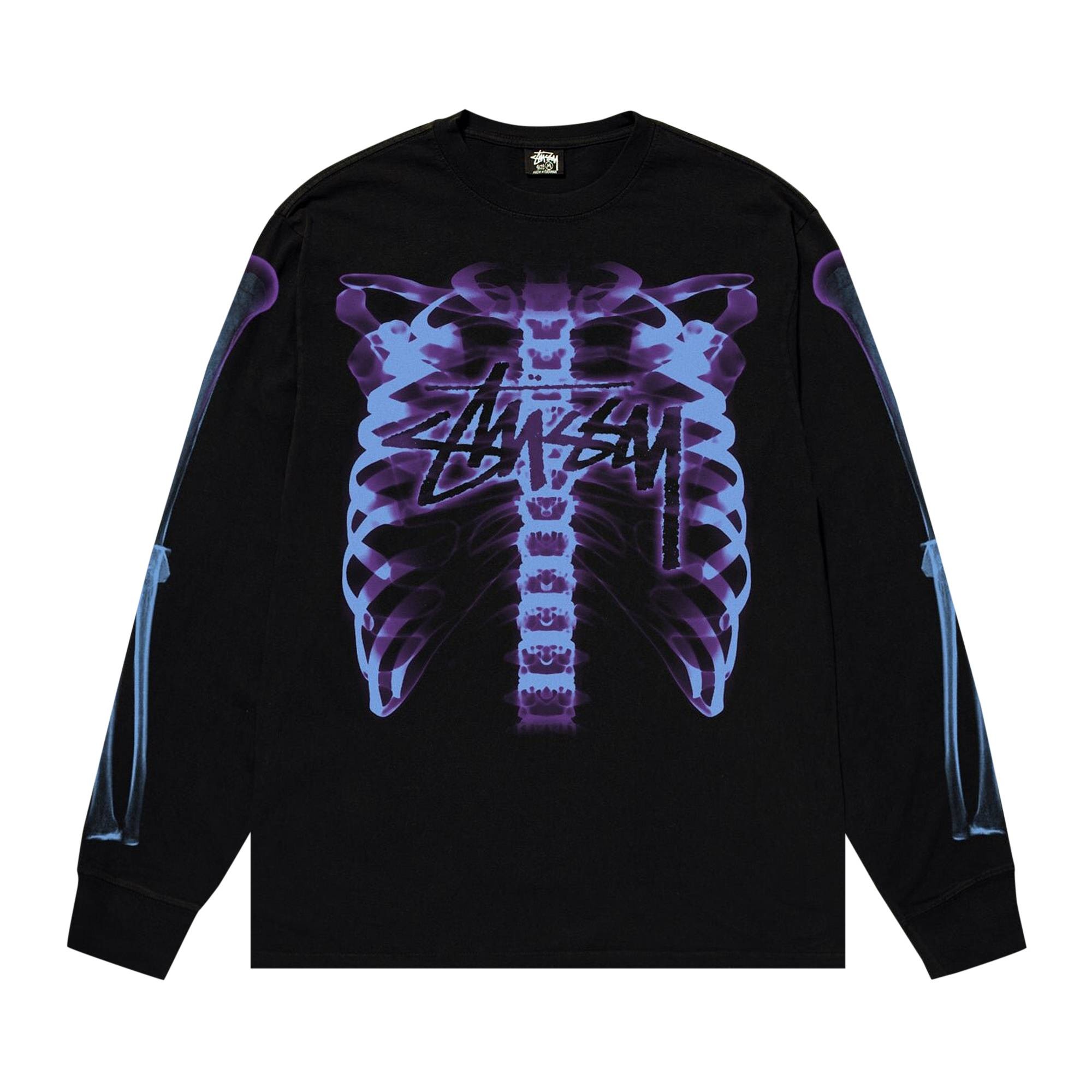Stüssy Stussy Rib Cage 3M Long-Sleeve Tee 'Black' | REVERSIBLE