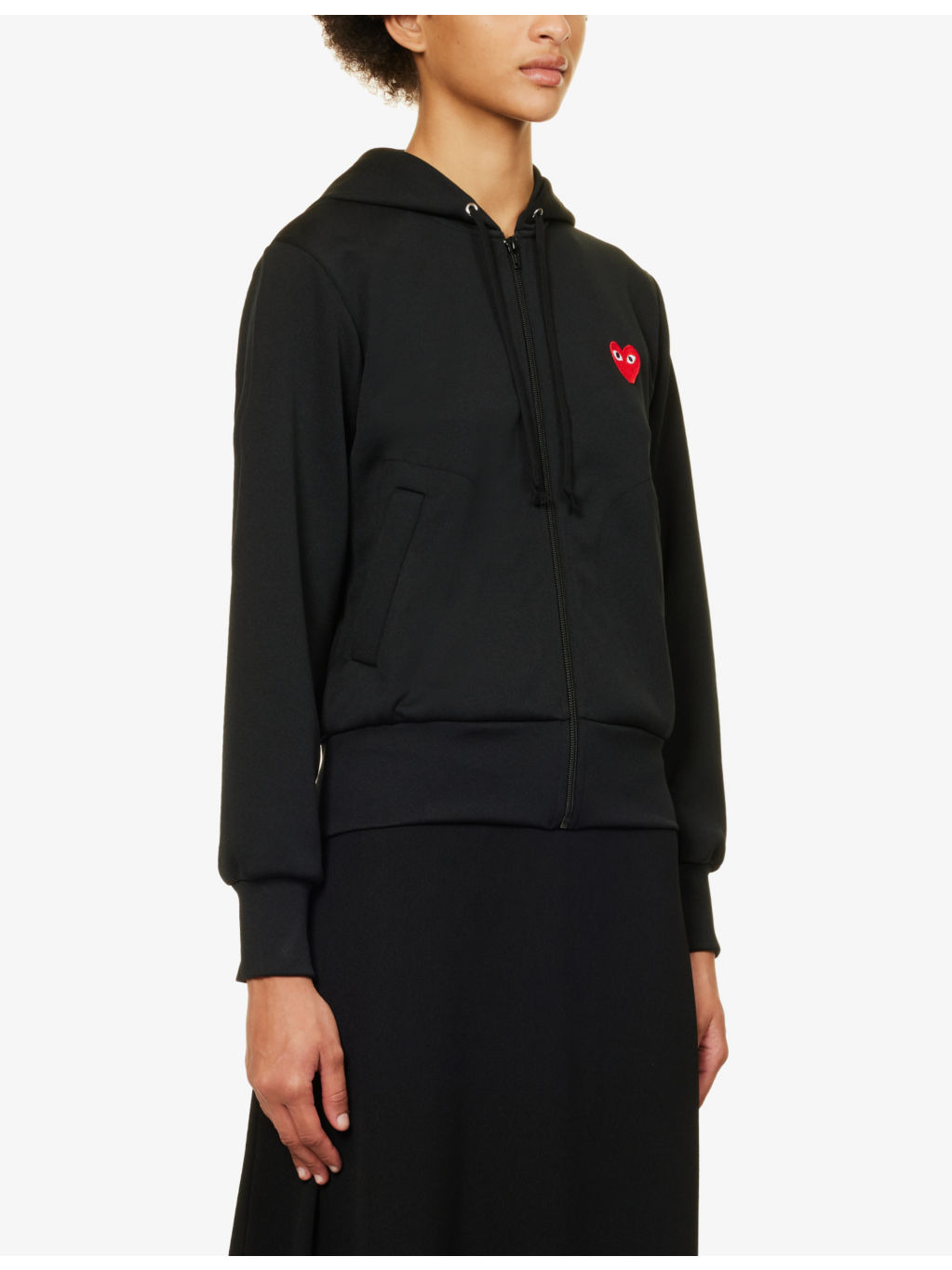 Heart-embroidered cotton-jersey hoody - 4