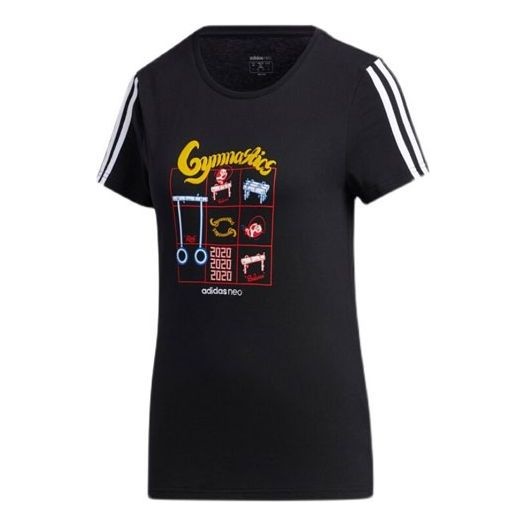 (WMNS) adidas neo Graphic T-shirt 'Black' GK1567 - 1