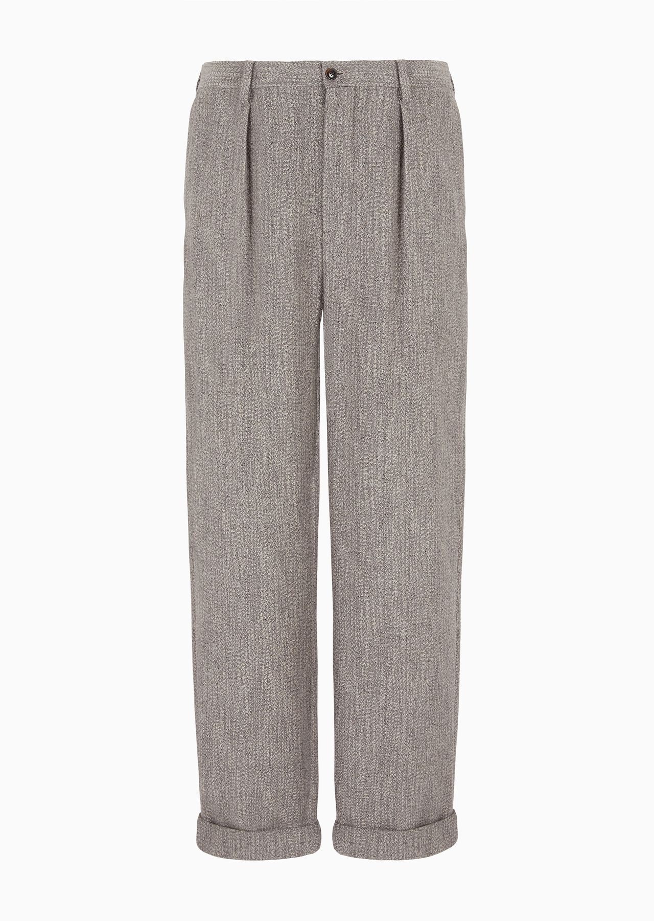 Jacquard viscose and wool-blend single-darted trousers - 1