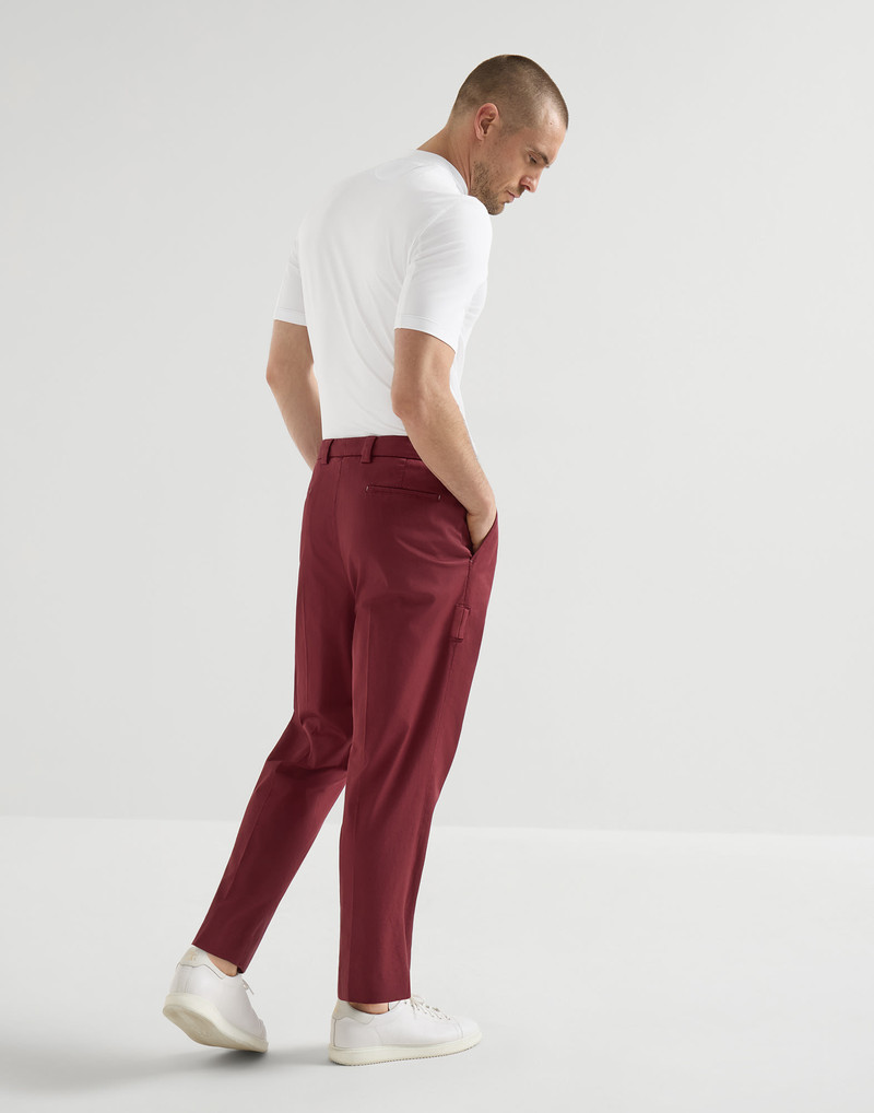 Garment-dyed trousers in American Pima cotton comfort gabardine with tee holder 5