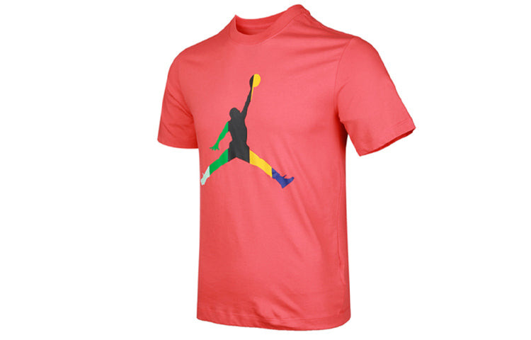 Men's Air Jordan Sport Dna Jumpman Round Neck Short Sleeve Coral Red T-Shirt CU1975-631 - 2