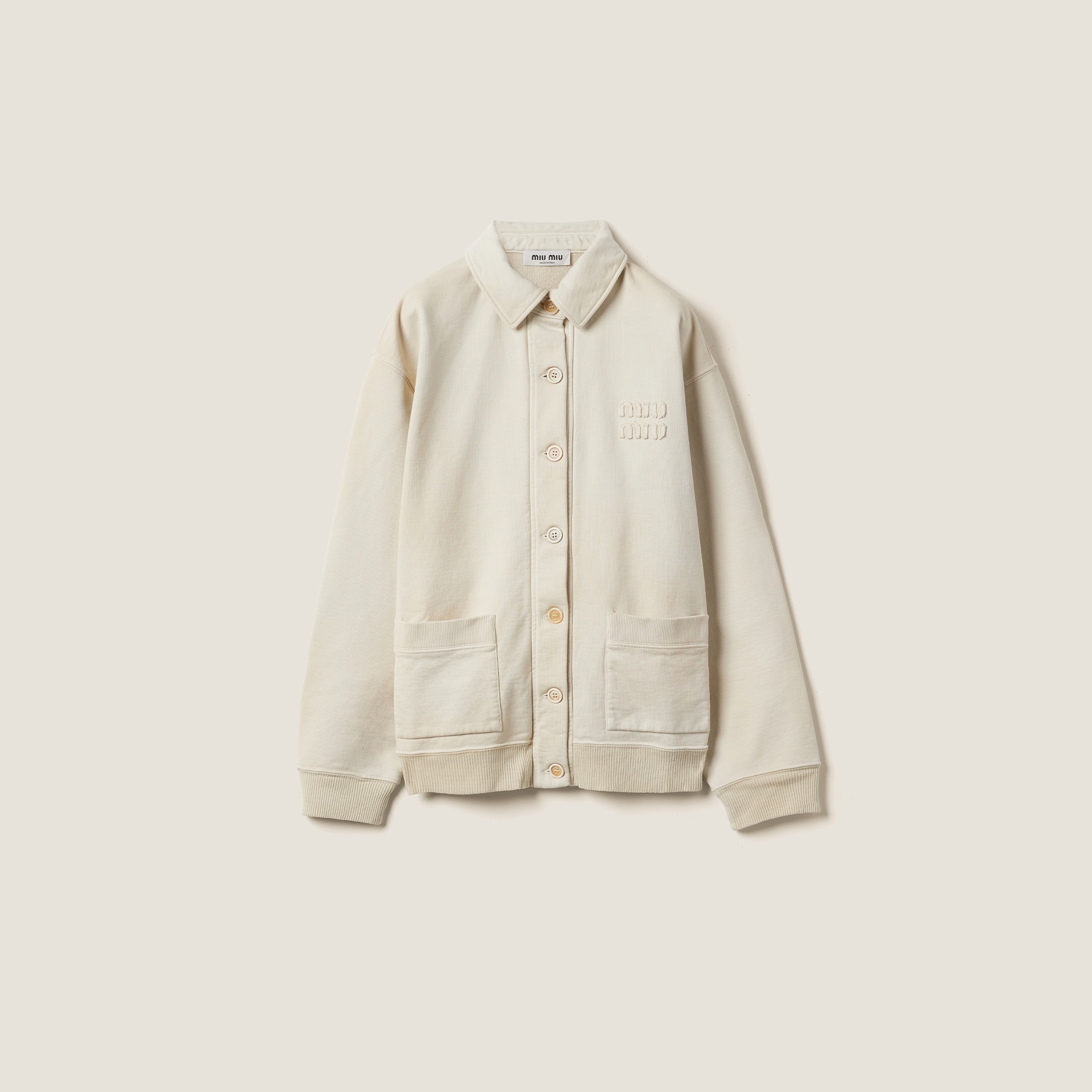 Garment-dyed cotton fleece blouson jacket - 1