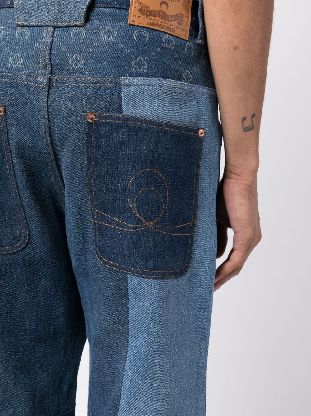 patchwork wide-leg jeans - 5