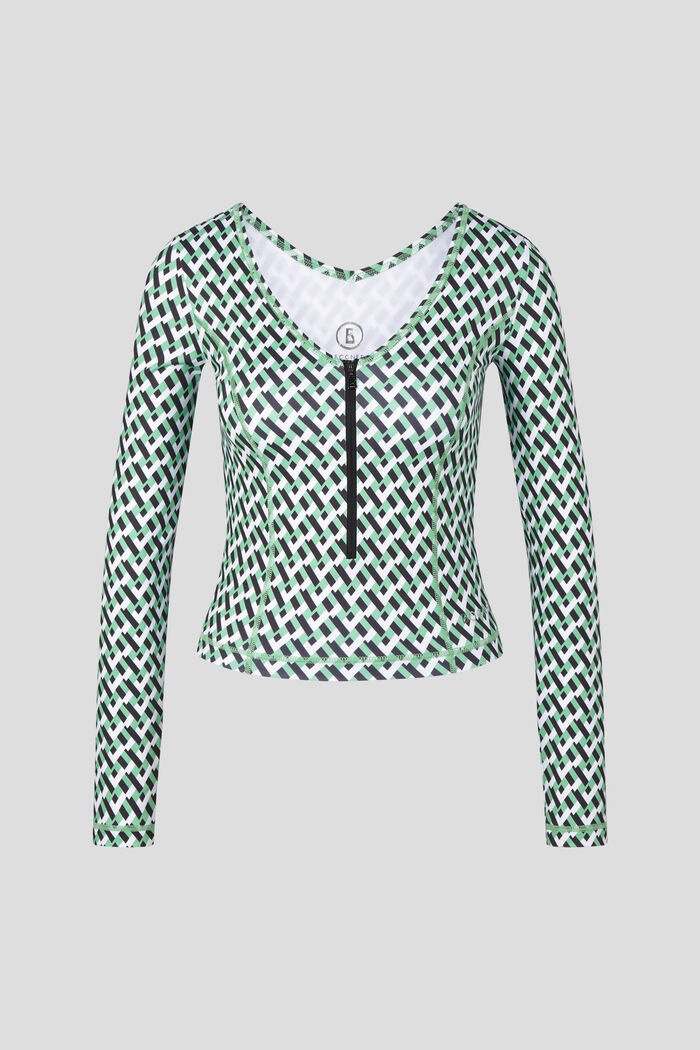 Kristy Long-sleeve top in Green/Black - 1
