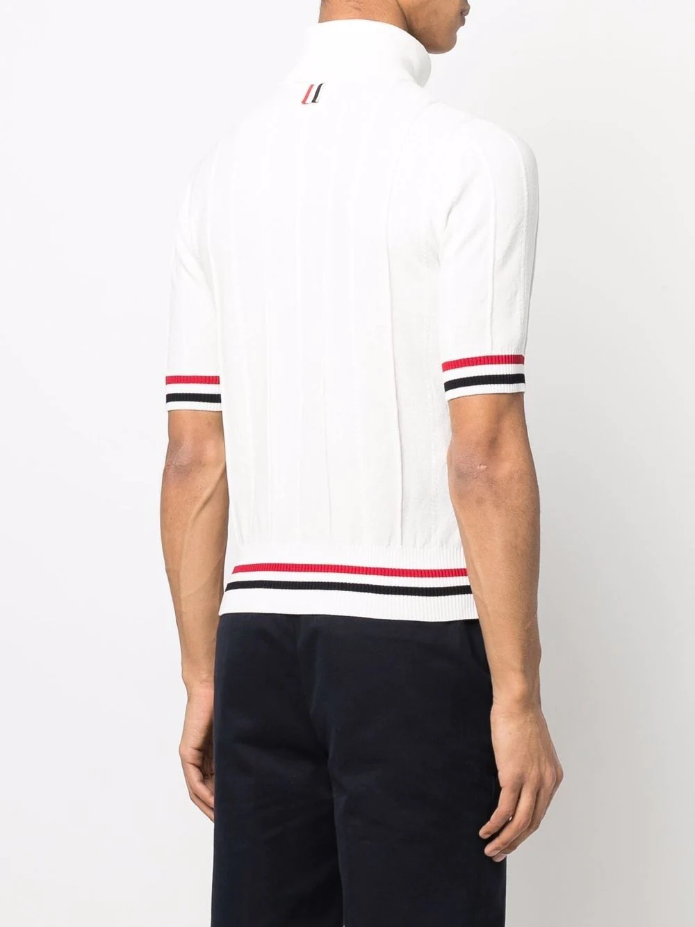 RWB-stripe knitted T-shirt - 4