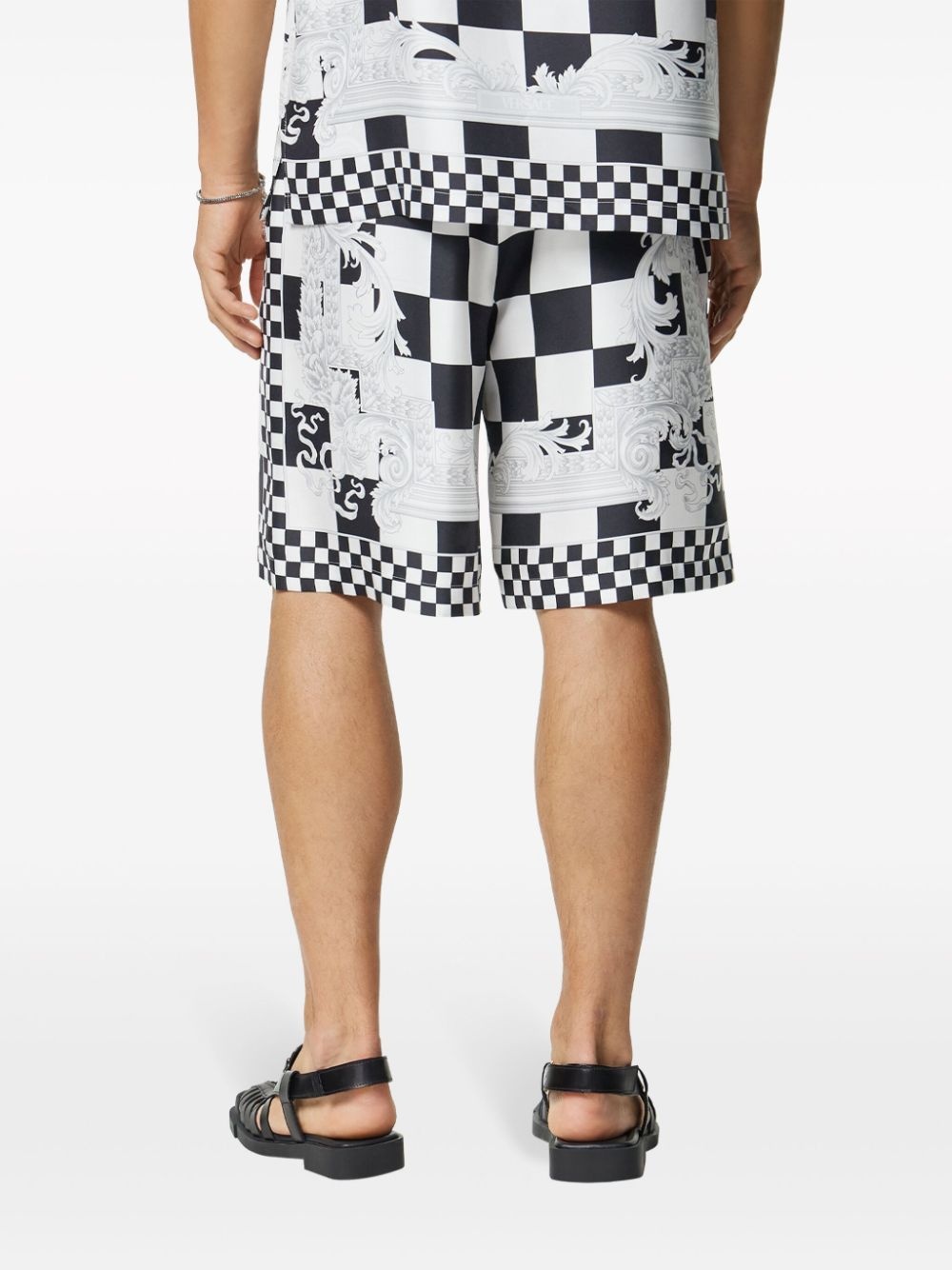 Barocco check-print shorts - 4