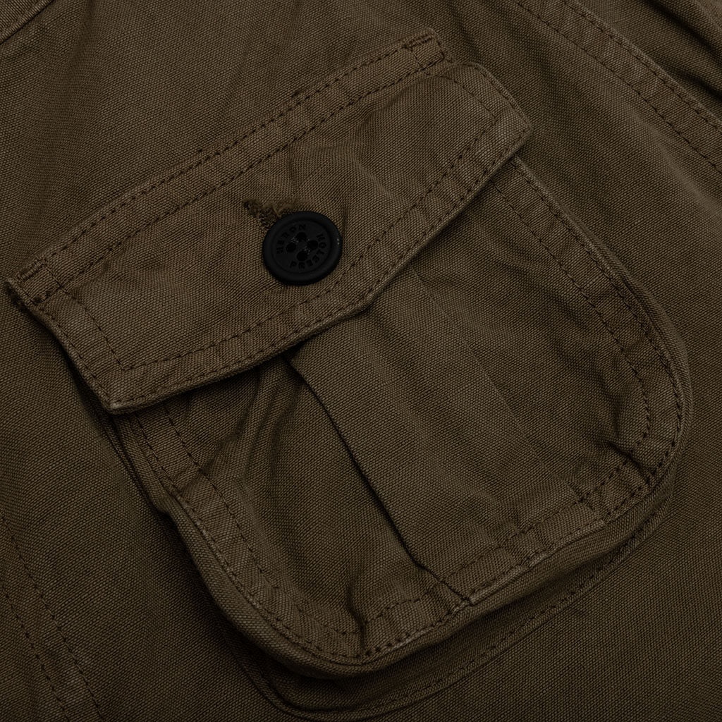 CANVAS CARGO PANTS - DARK OLIVE - 4