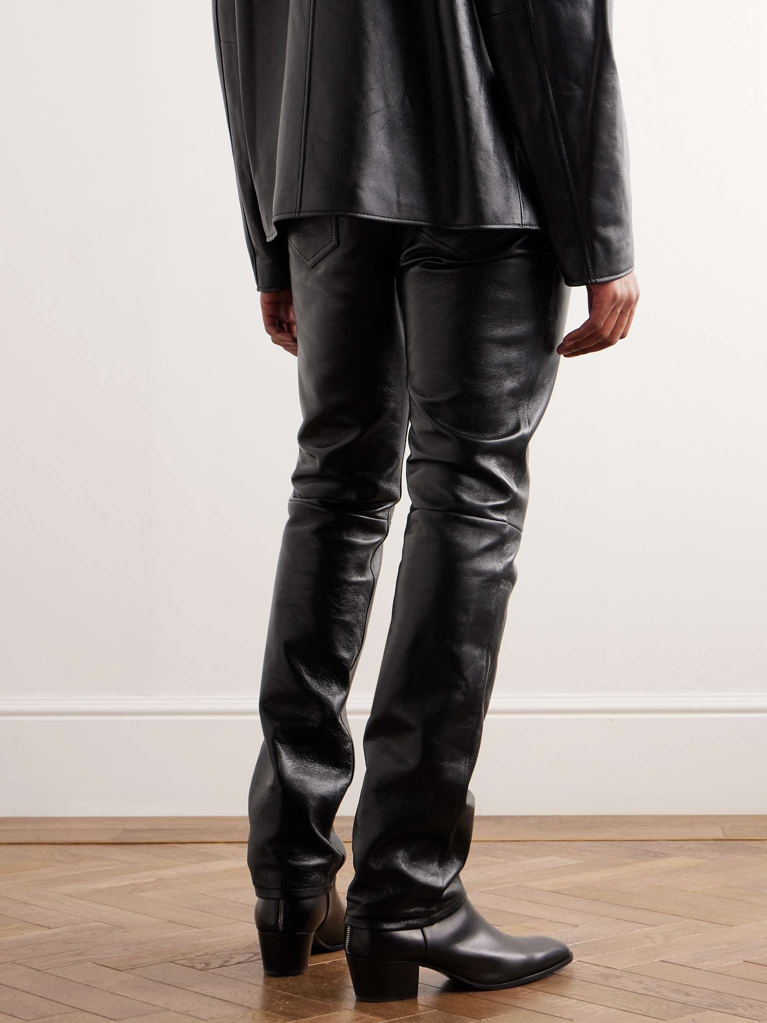 Lou Straight-Leg Panelled Leather Trousers - 4