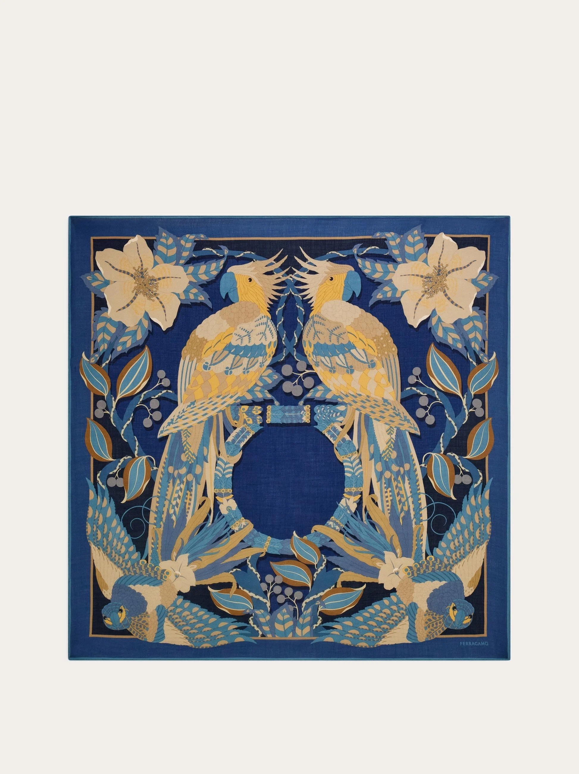 Parrots print cashmere shawl - 1