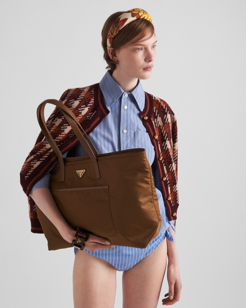 Prada Prada Re-Edition 1978 large Re-Nylon and Saffiano leather tote bag outlook