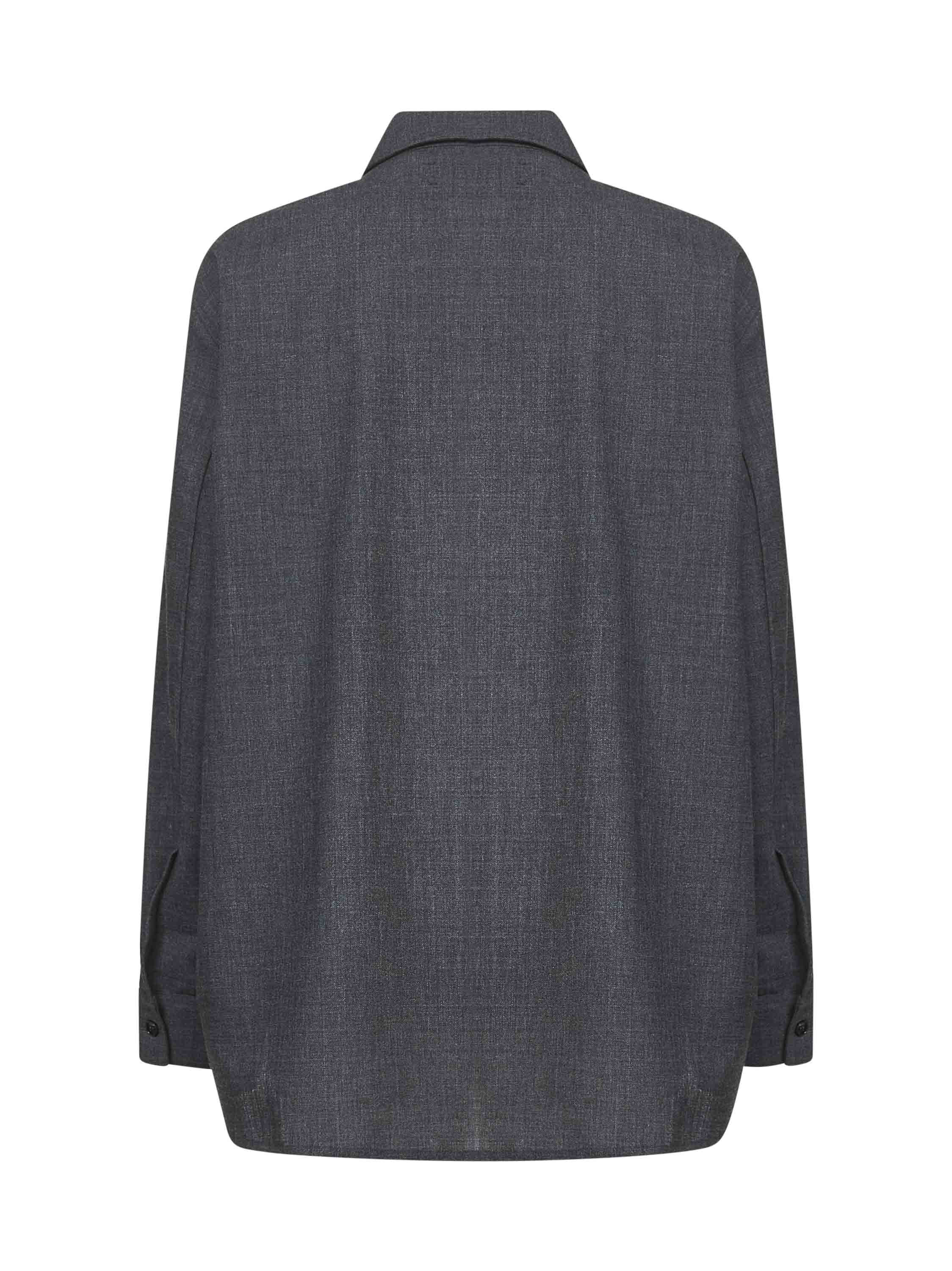 Grey melange wool Pinole shirt - 2