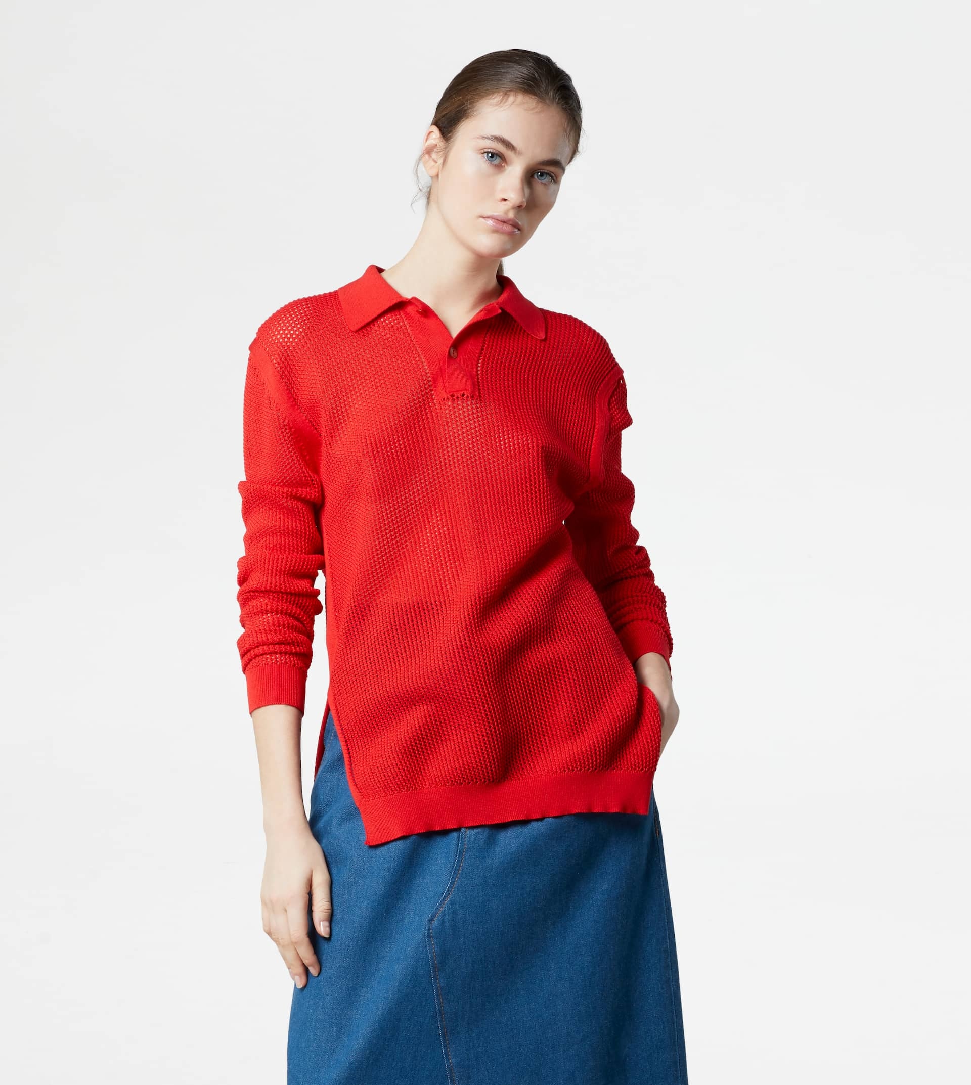KNITTED POLO SHIRT - RED - 7