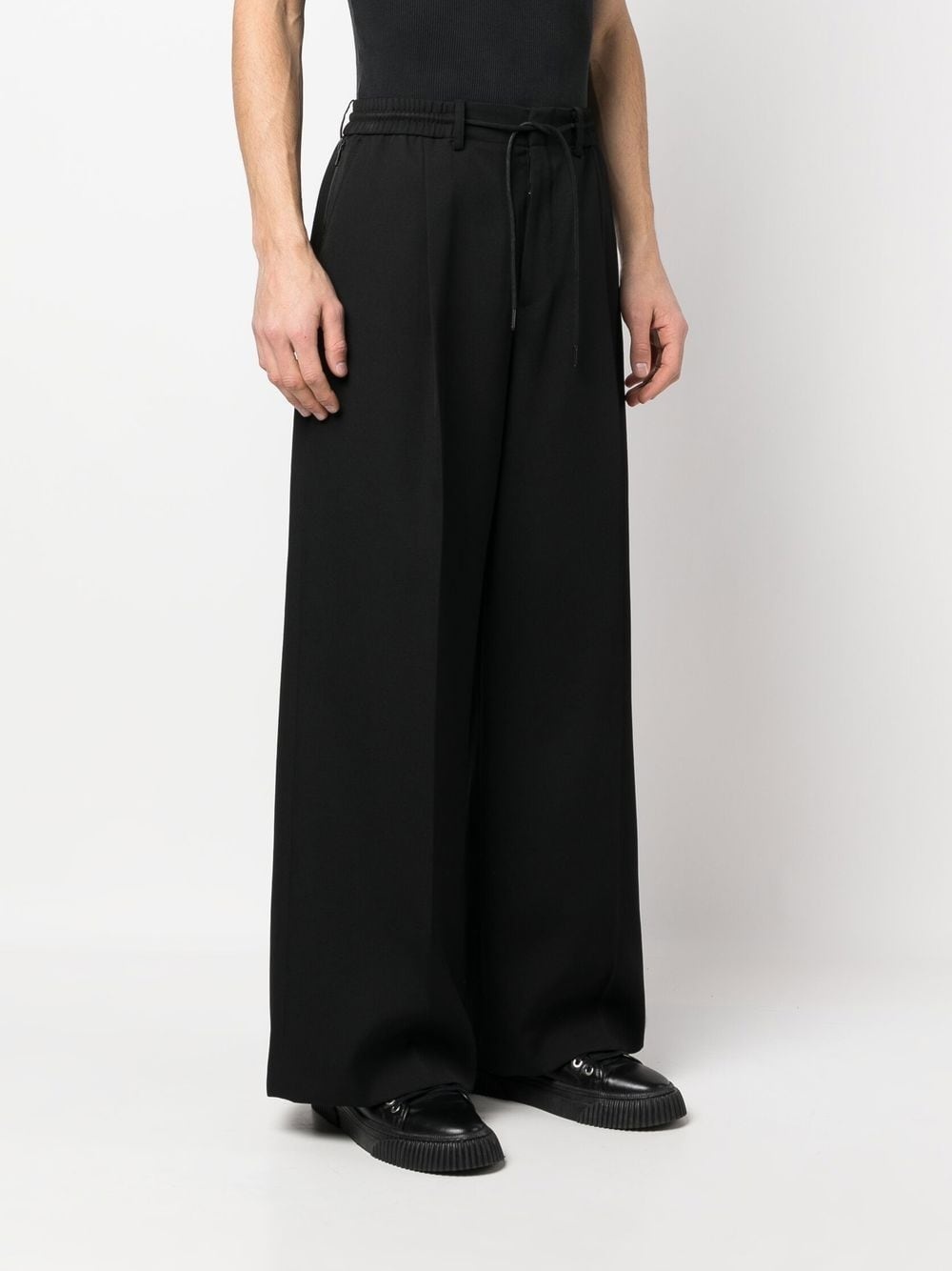 pleated wide-leg trousers - 3