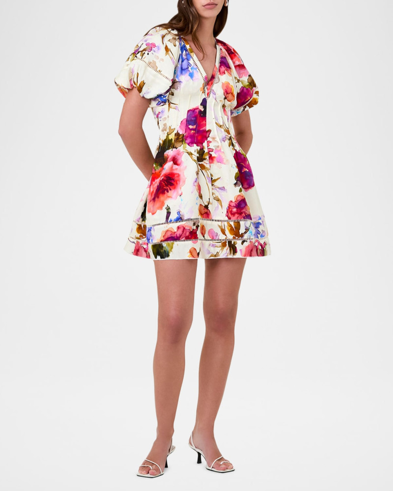 NICHOLAS Annika Floral-Print Pintuck Mini Dress outlook