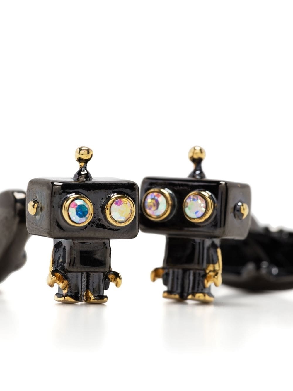 robot-detail metallic cufflinks - 2