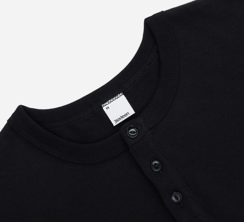 Long Sleeve Henley - Black 3