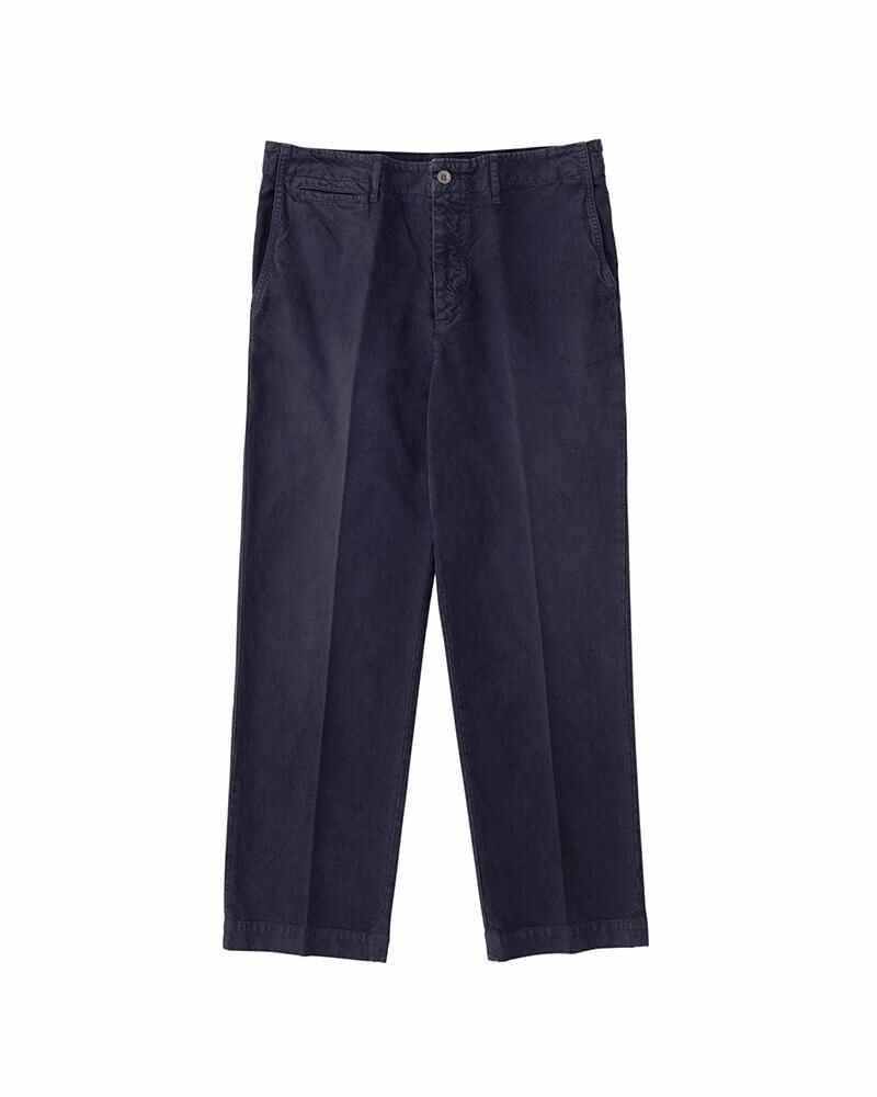 CHINO PANTS HW TAPER DMGD NAVY - 1