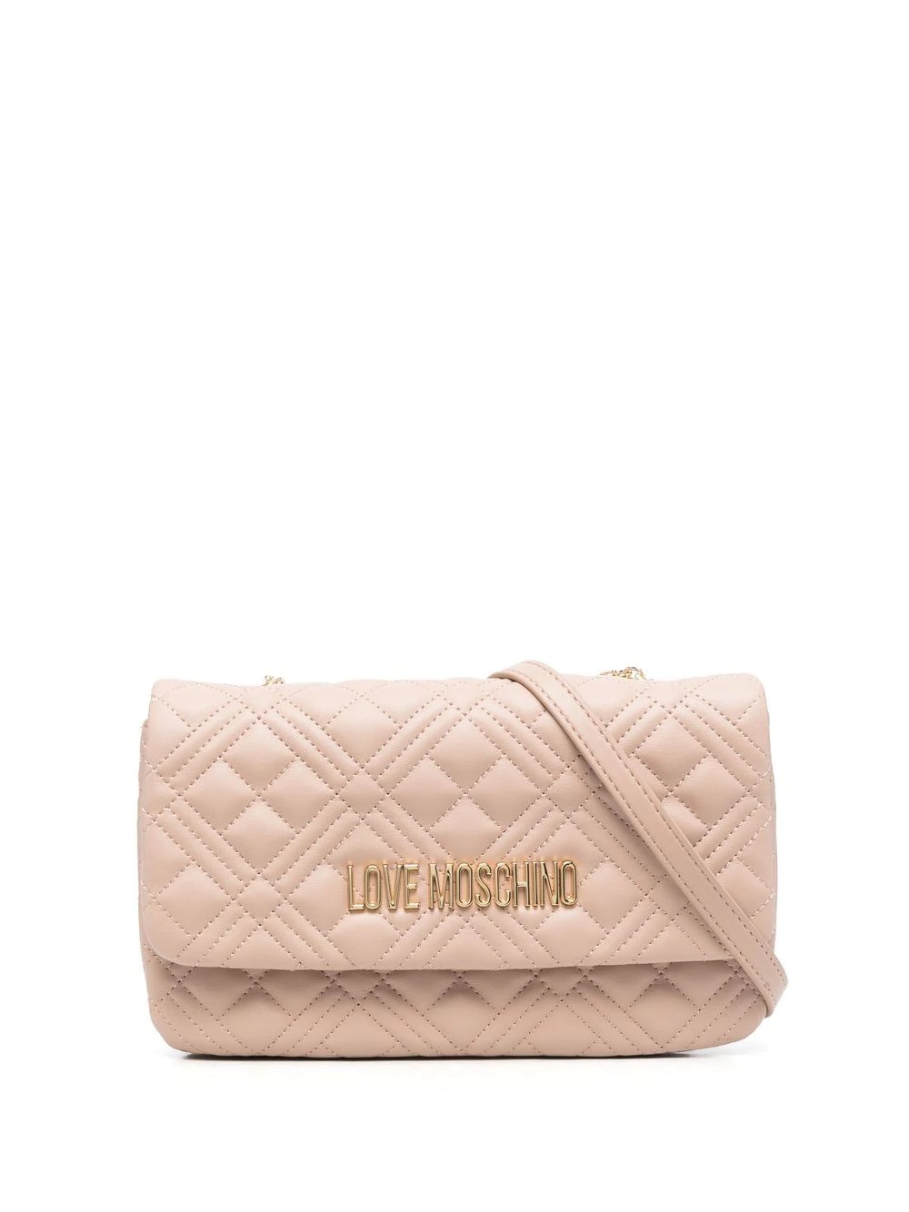 logo-plaque quilted crossbody bag - 1