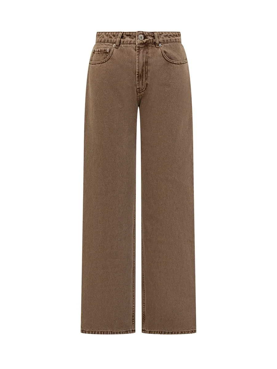 AMI Paris Ami Alexandre Mattiussi Brown Wide Leg Jeans - 1